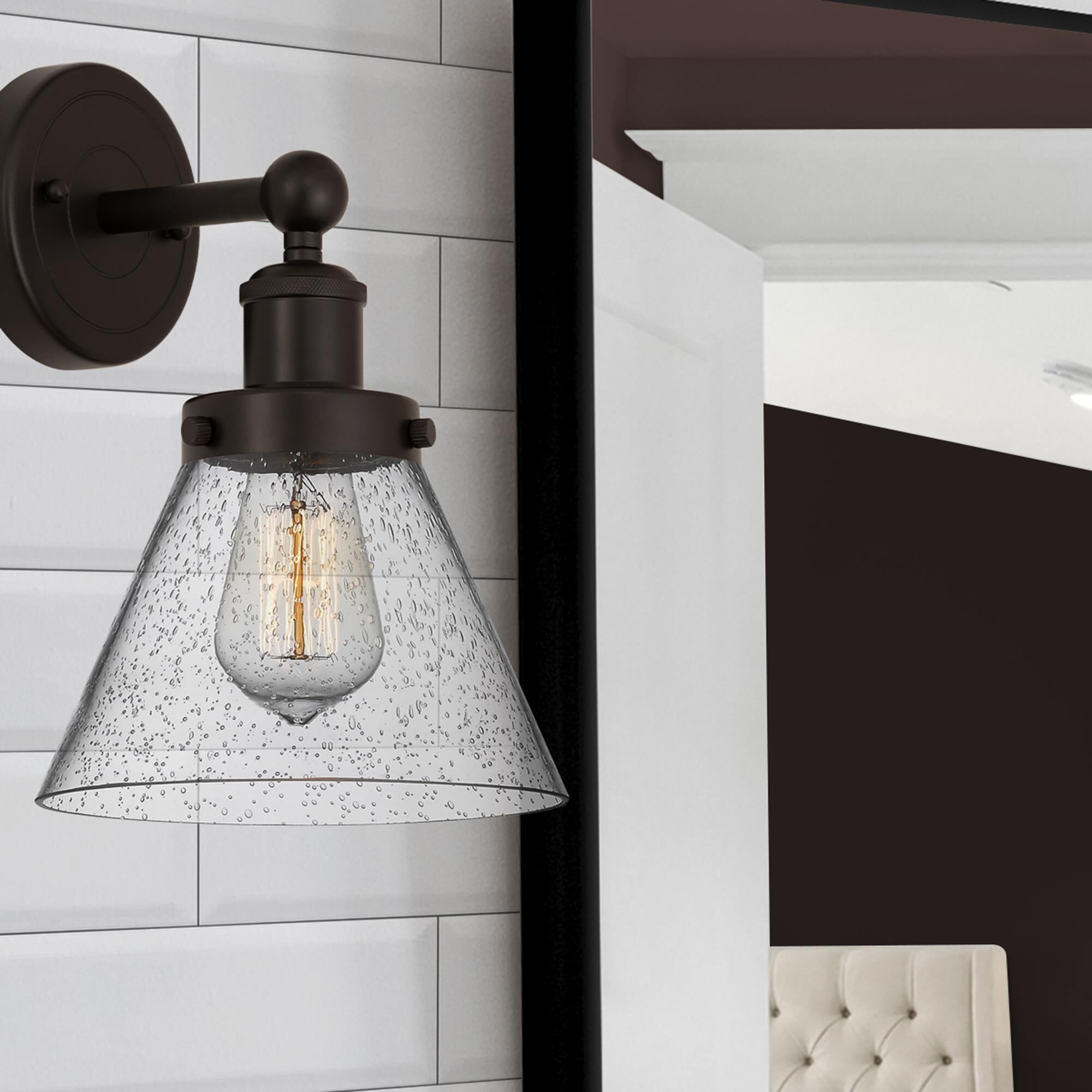 Shown in Oil Rubbed Bronze  finish and Mercury glass