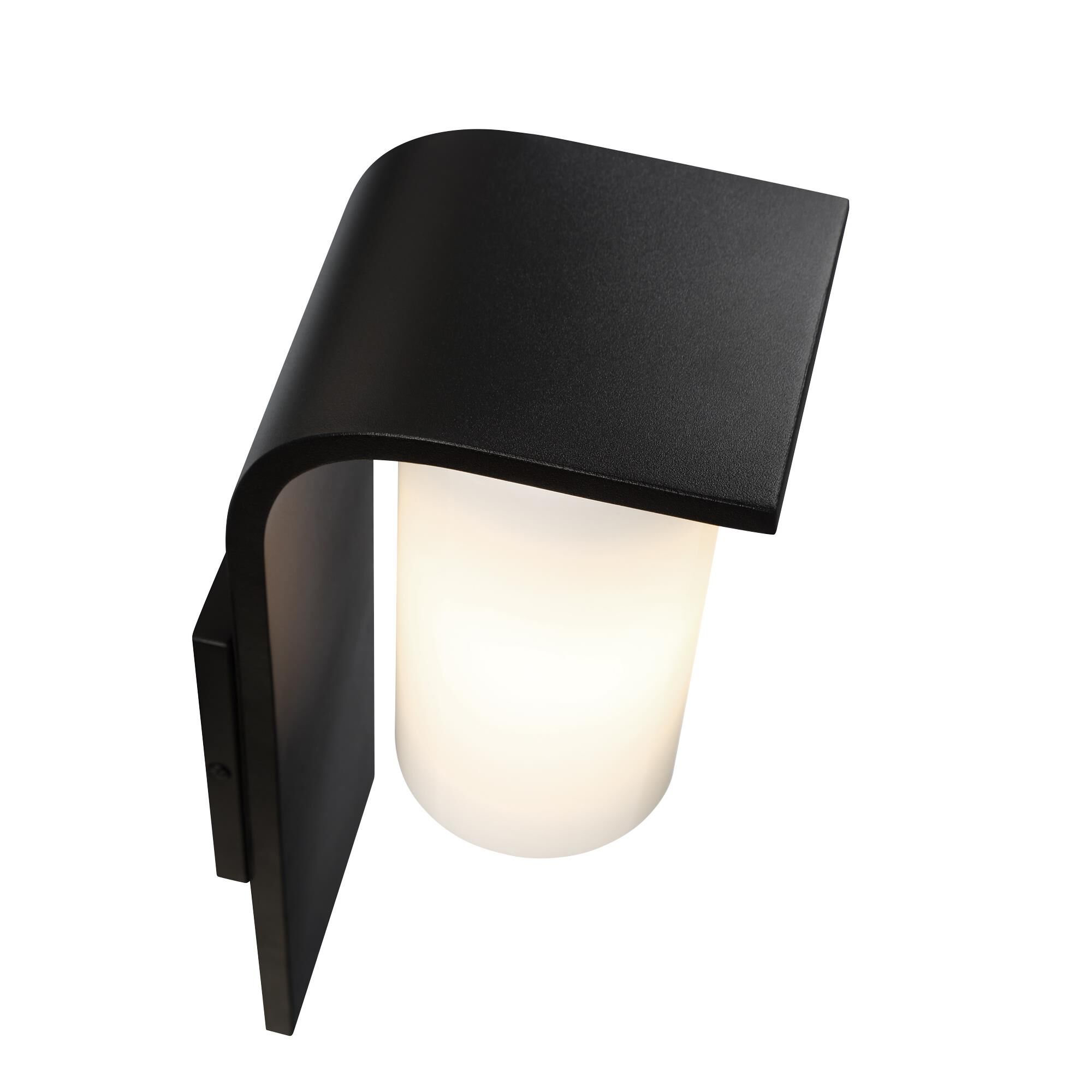 Shown in Satin Black finish and Glass shade