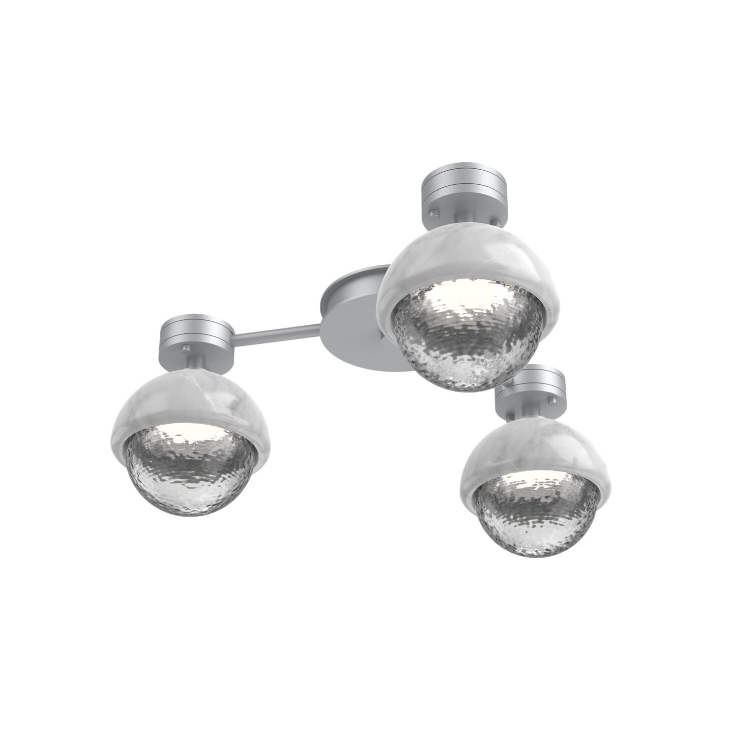 Shown in Classic Silver finish and Clear glass and White Marble accent