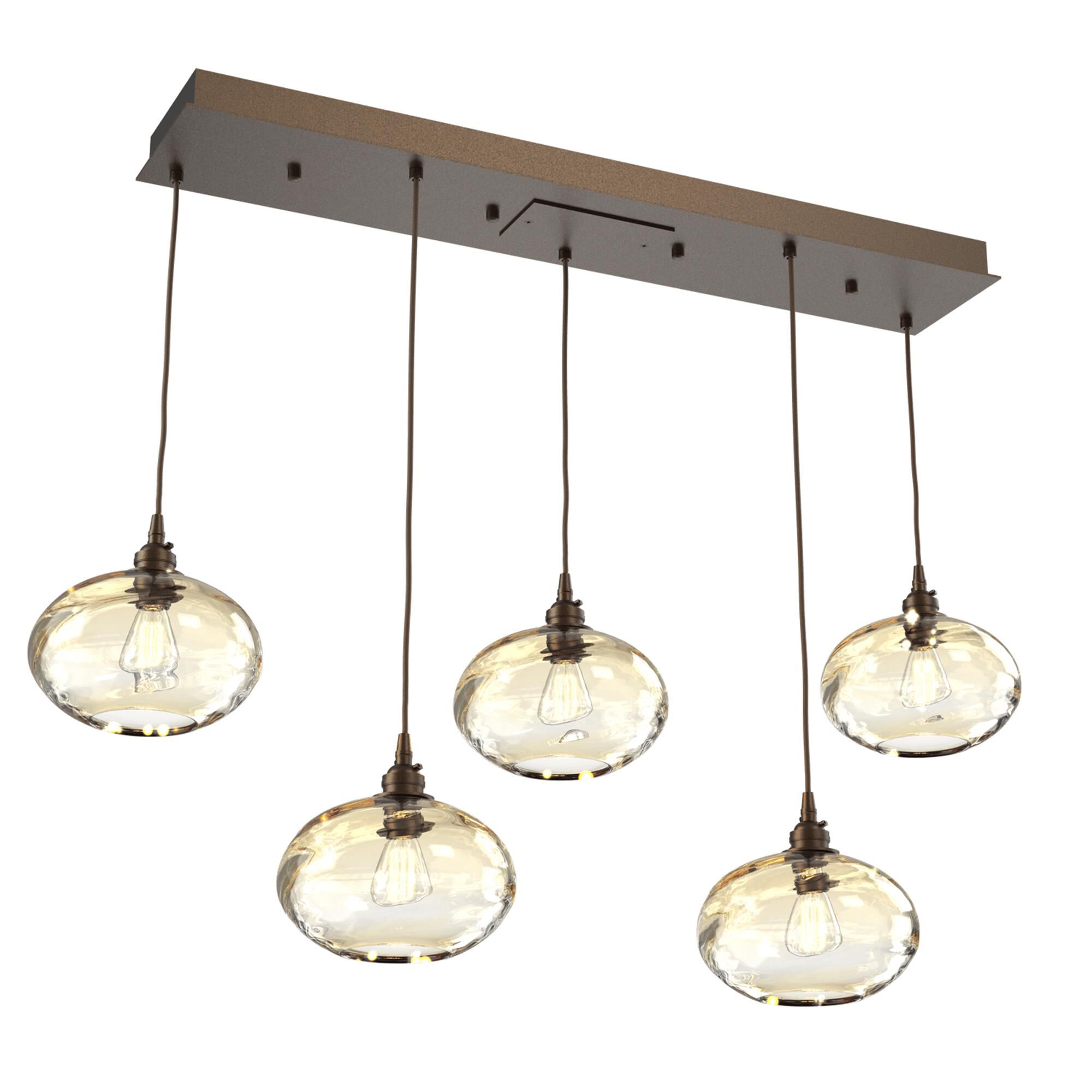 Shown in Flat Bronze finish and Optic Amber glass