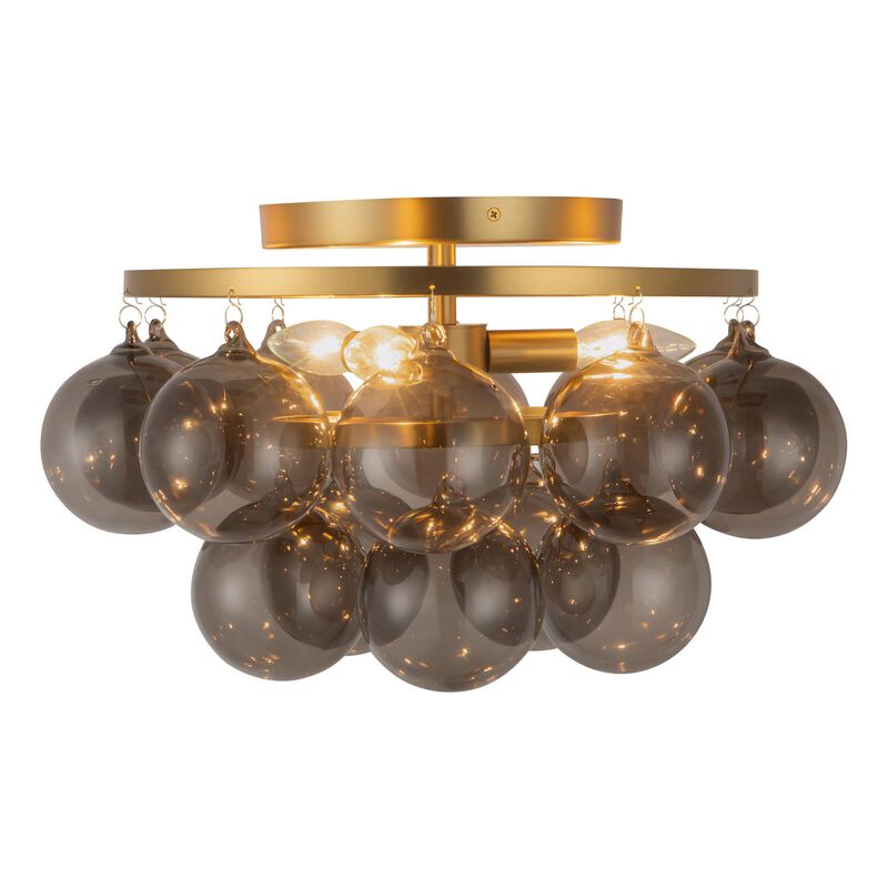Peyton Fox Faye 18 Inch 3 Light Semi Flush Mount by Alora Mood
