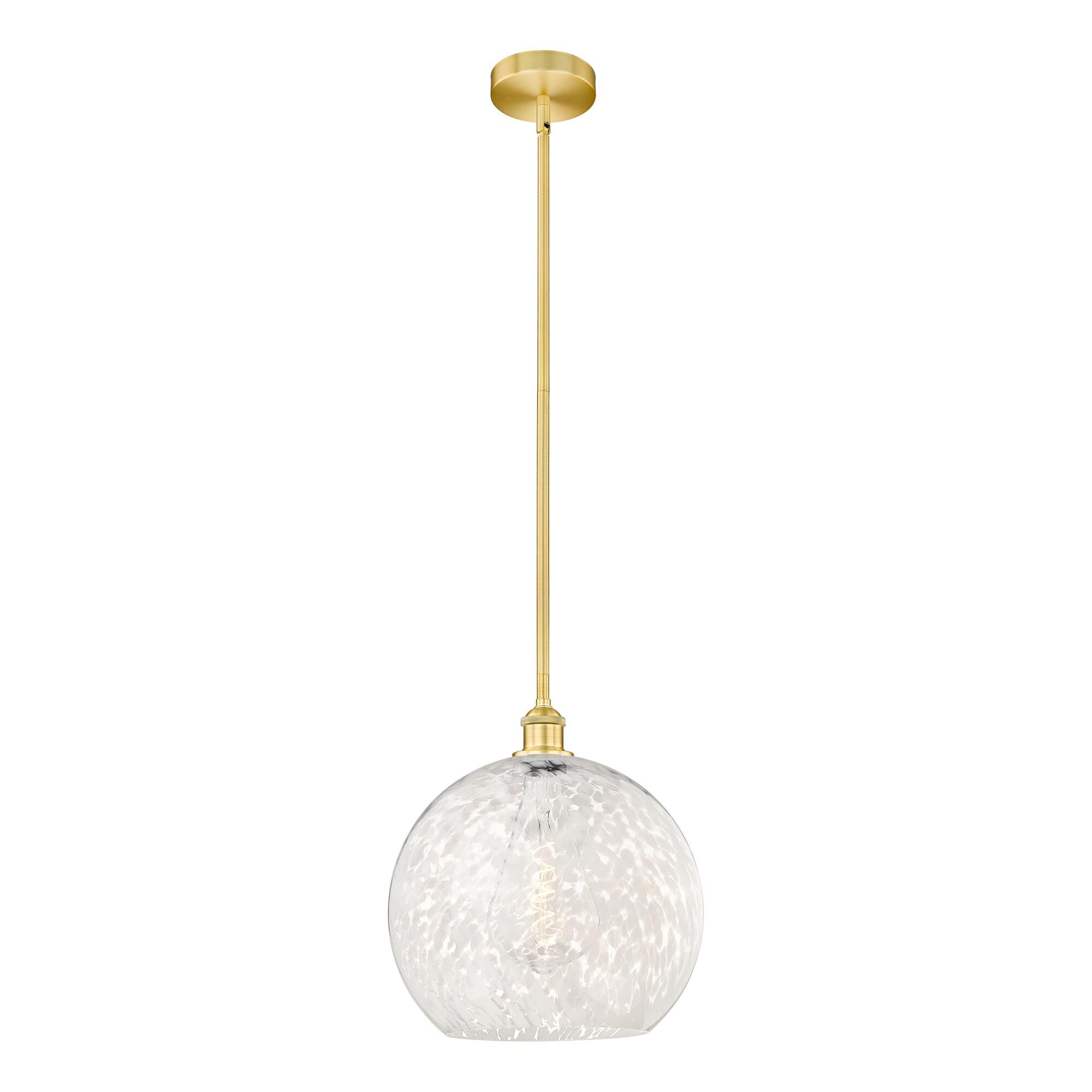 Shown in Satin Gold finish and White Mouchette glass