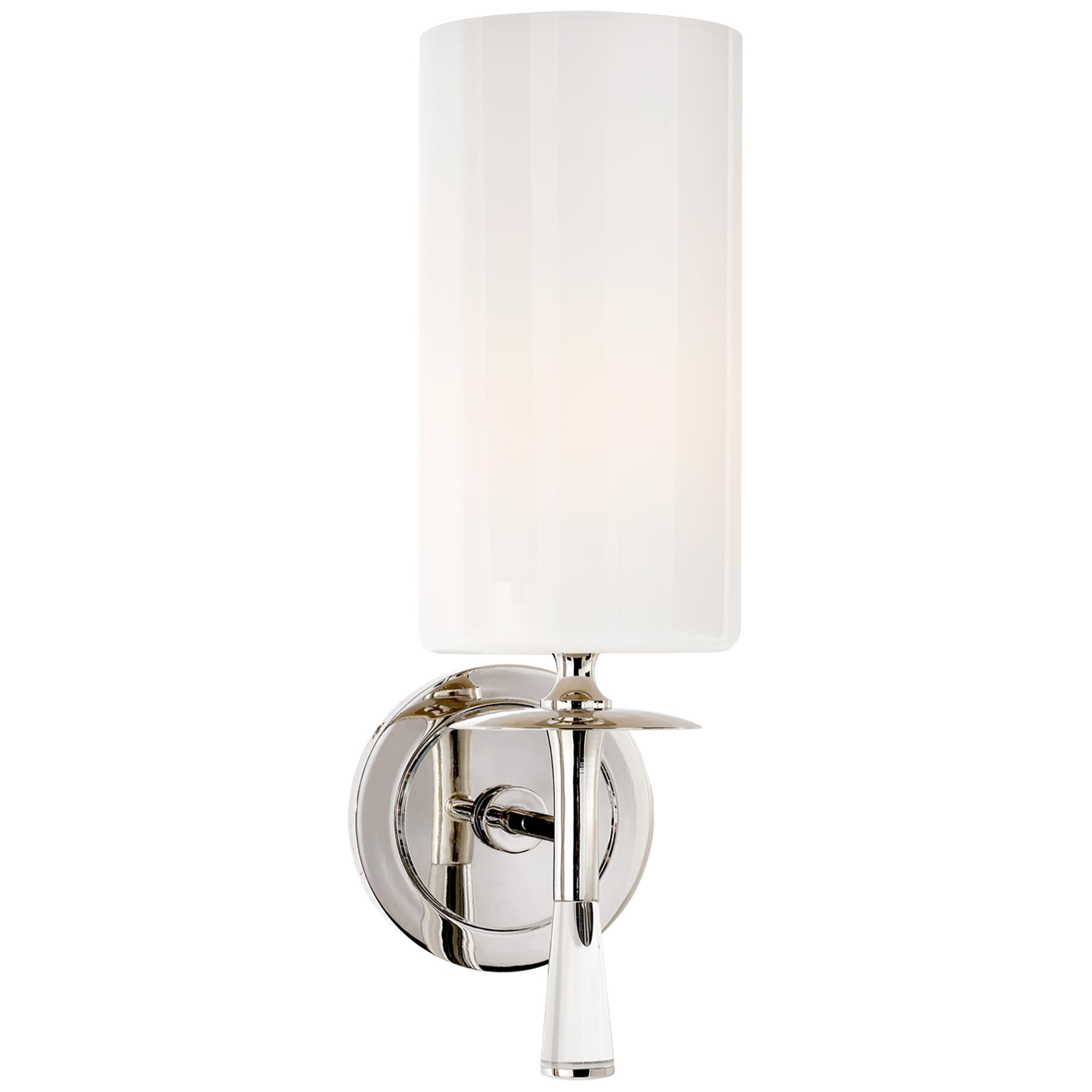 Shown in Polished Nickel With Crystal finish and White Glass shade