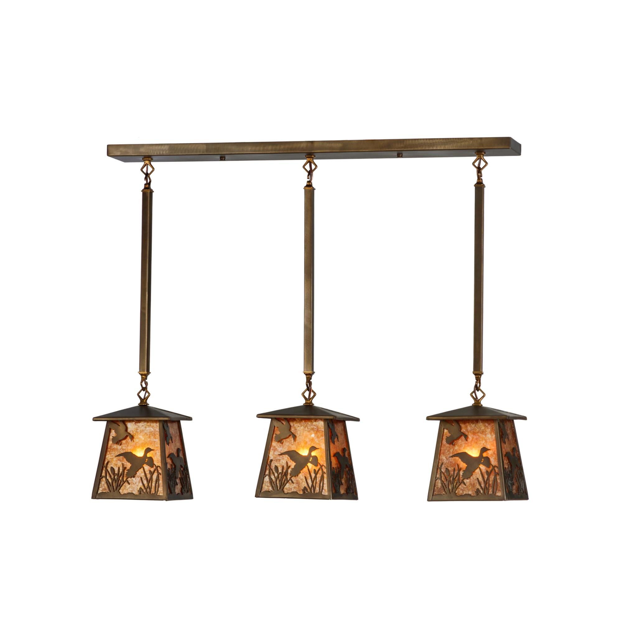 Ducks In Flight 36 Inch 3 Light Linear Suspension Light by Meyda Lighting