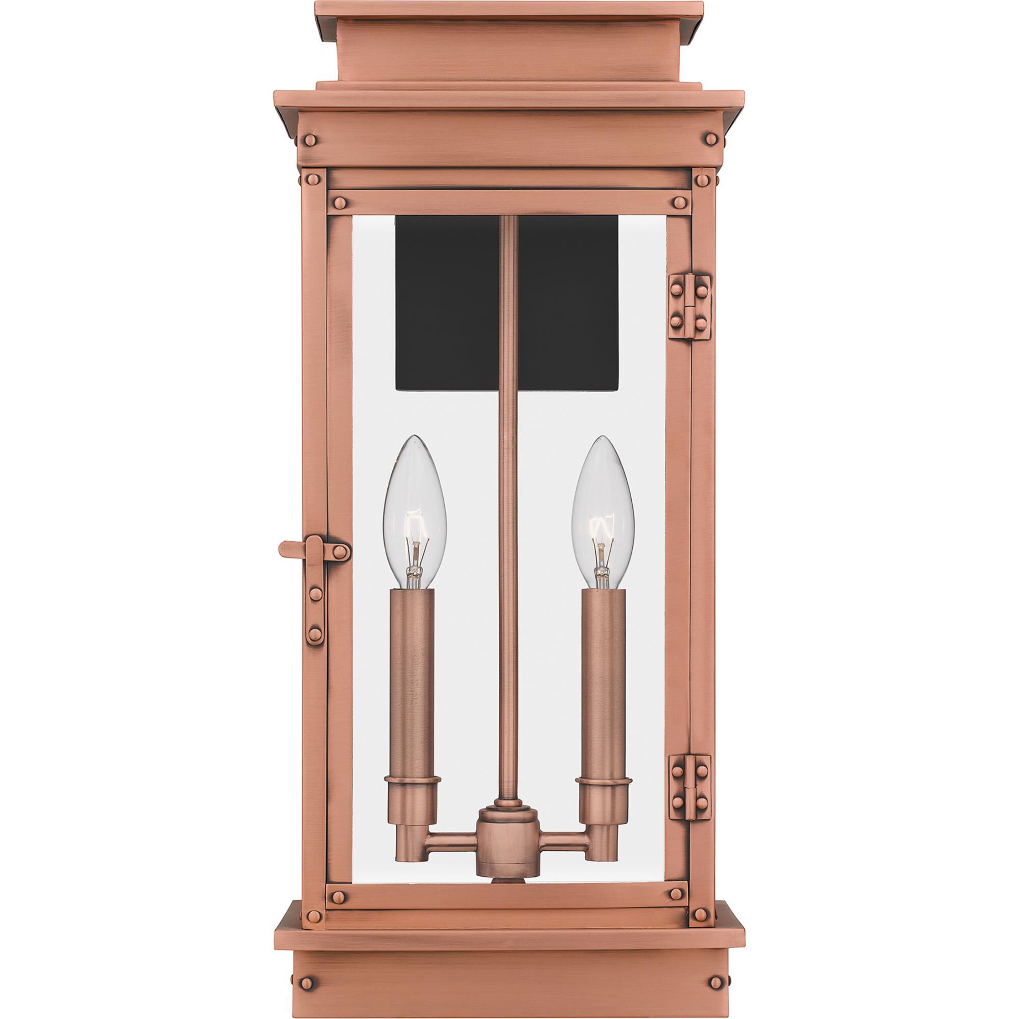 Shown in Aged Copper finish and Glass shade