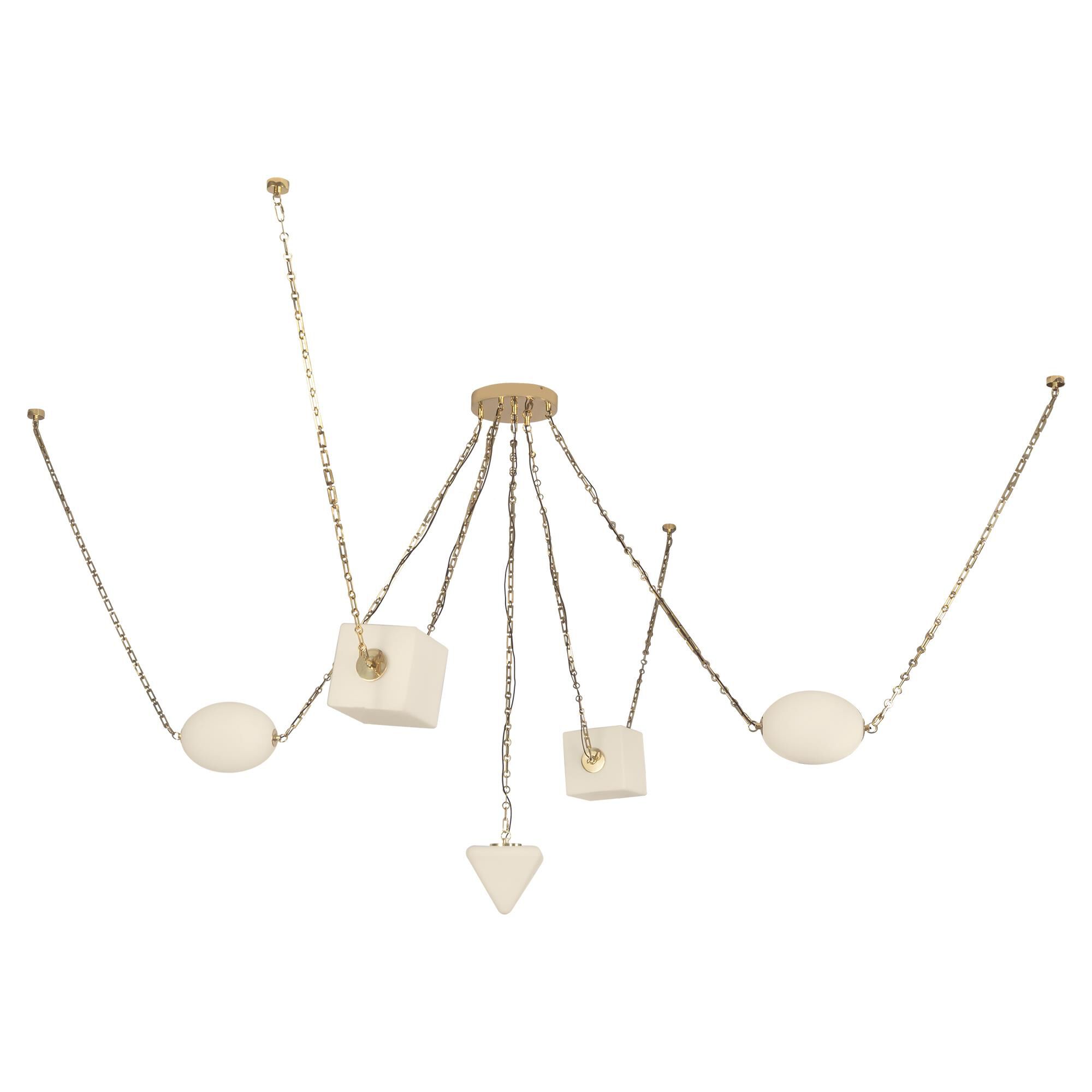 Shown in Patina Brass finish and Opal glass
