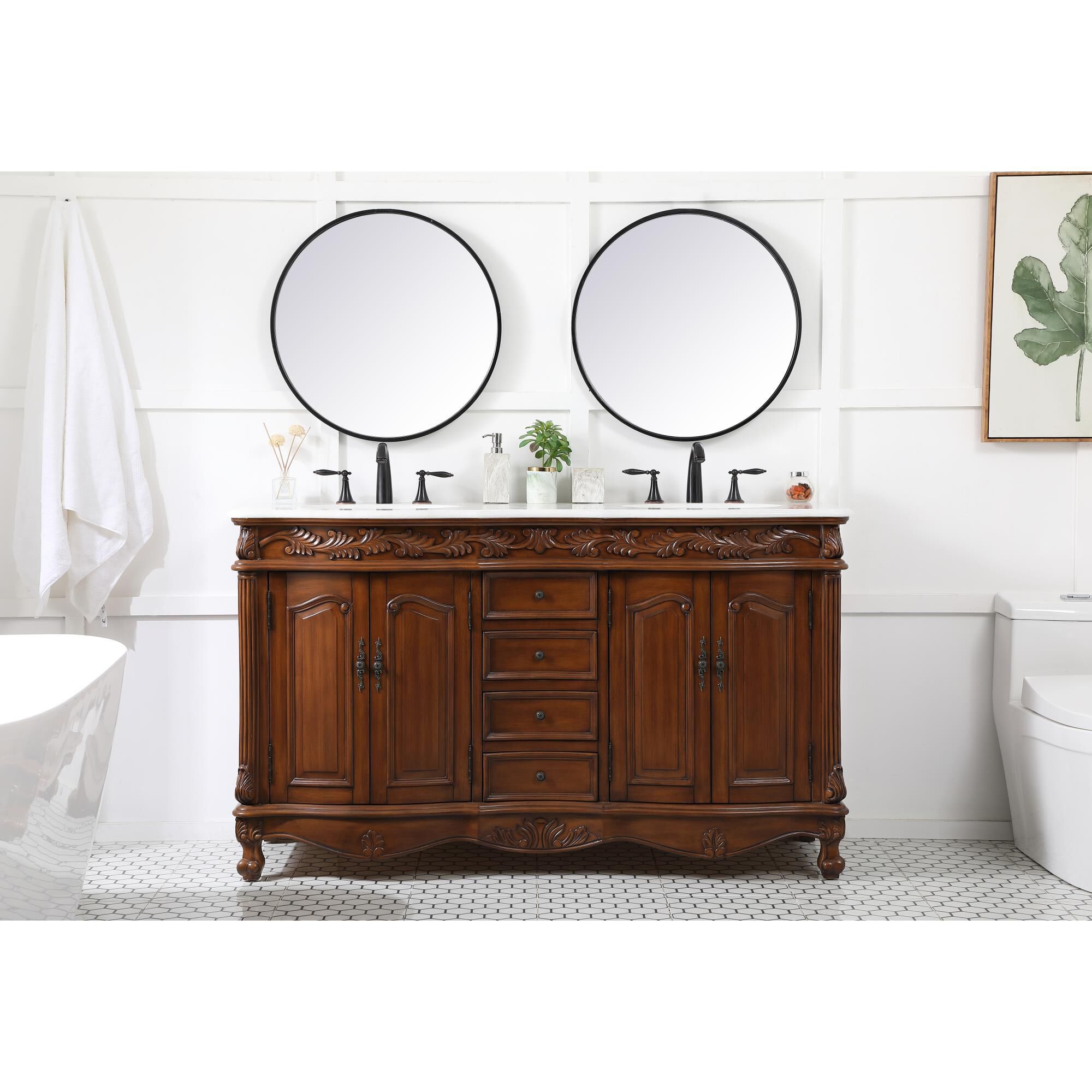 Shown in Teak finish