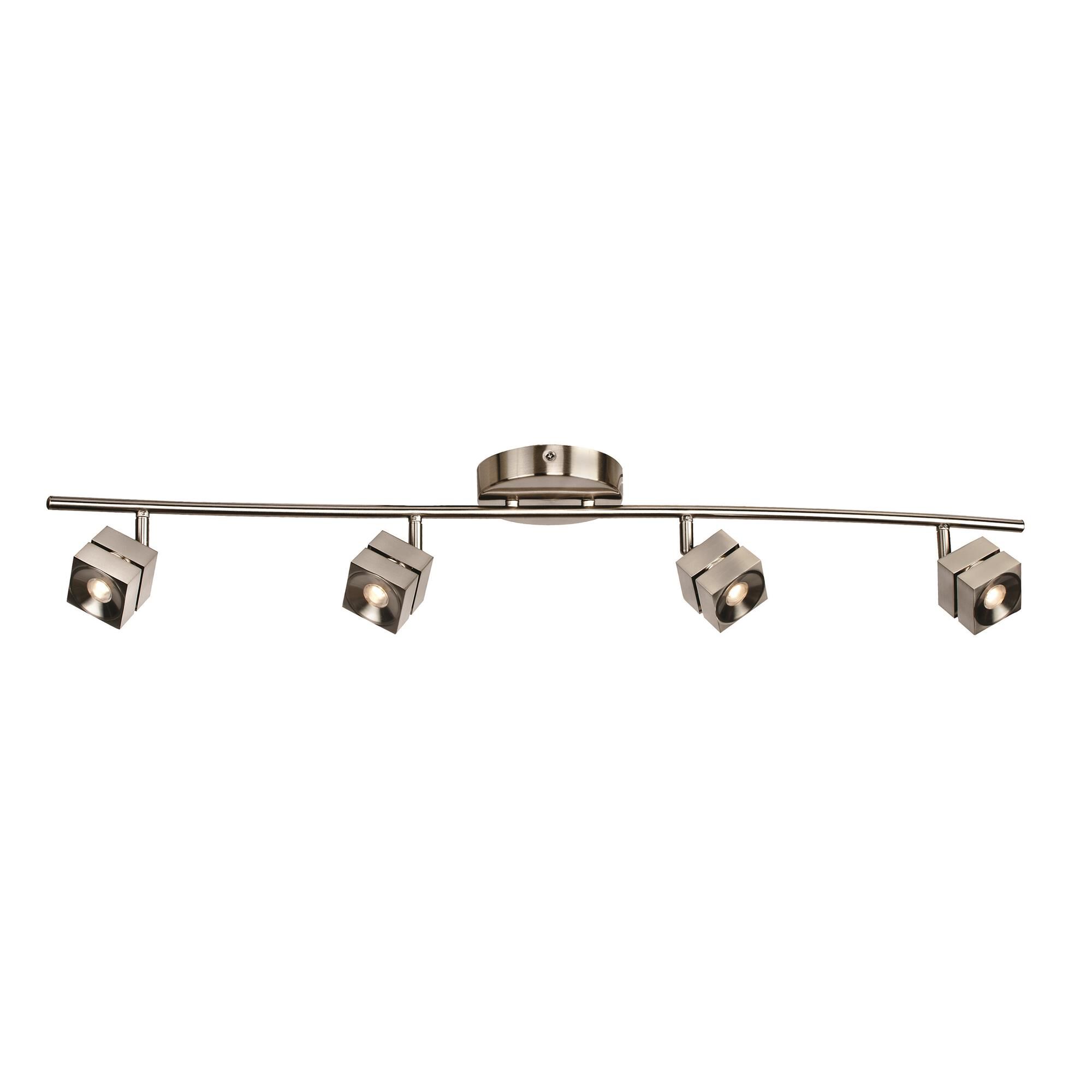 Shown in Satin Nickel finish and Frosted Ribbed White Acrylic glass and No Accent accent