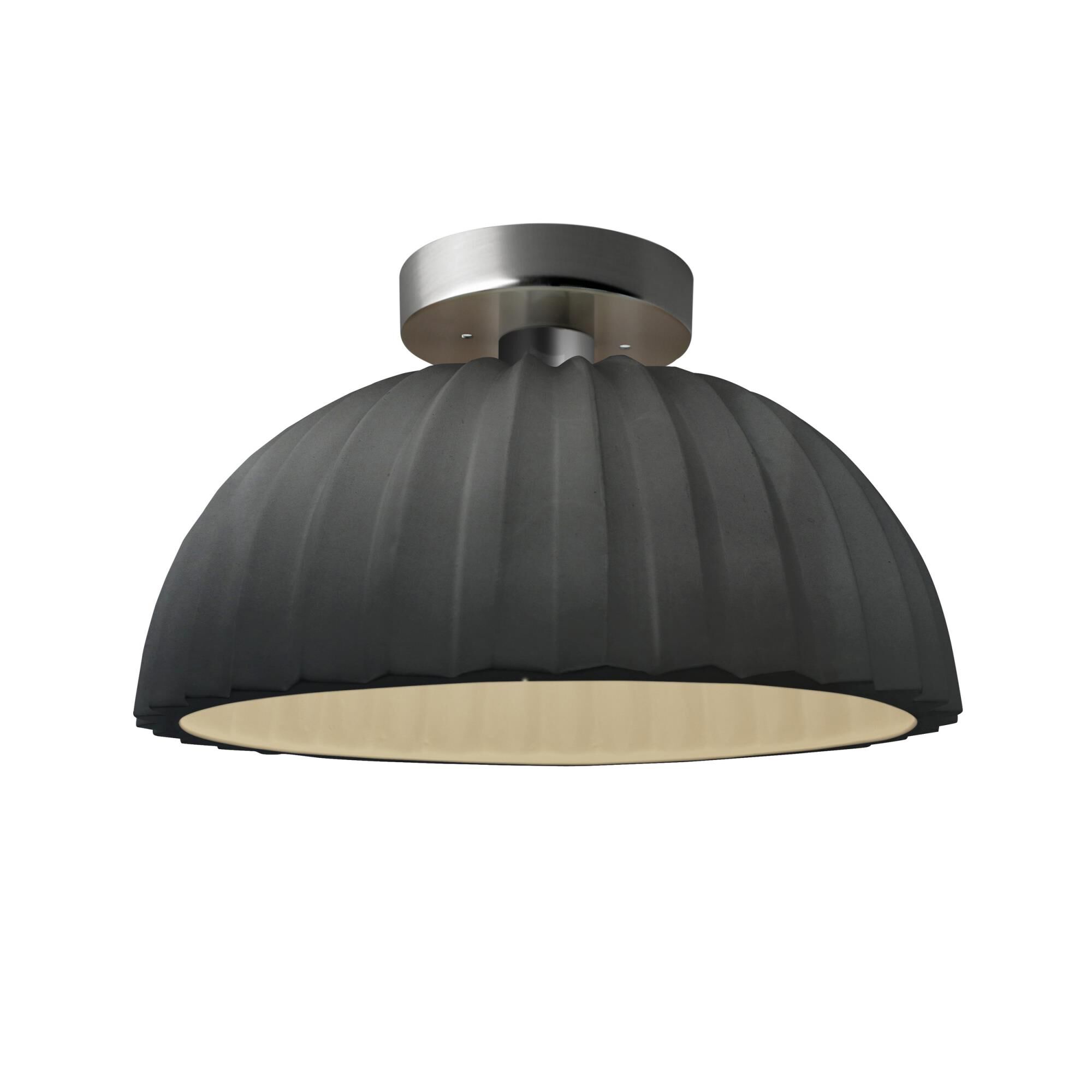 Pleated Dome 13 Inch Semi Flush Mount by Justice Design Group