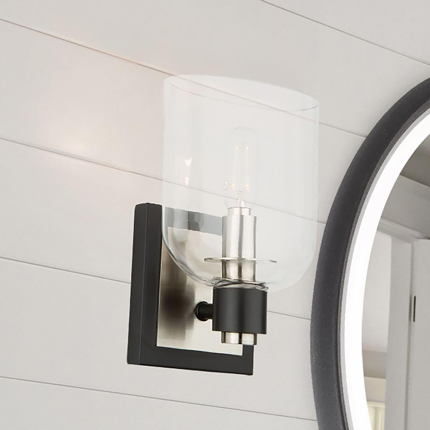 Shown in Black and Brushed Nickel finish