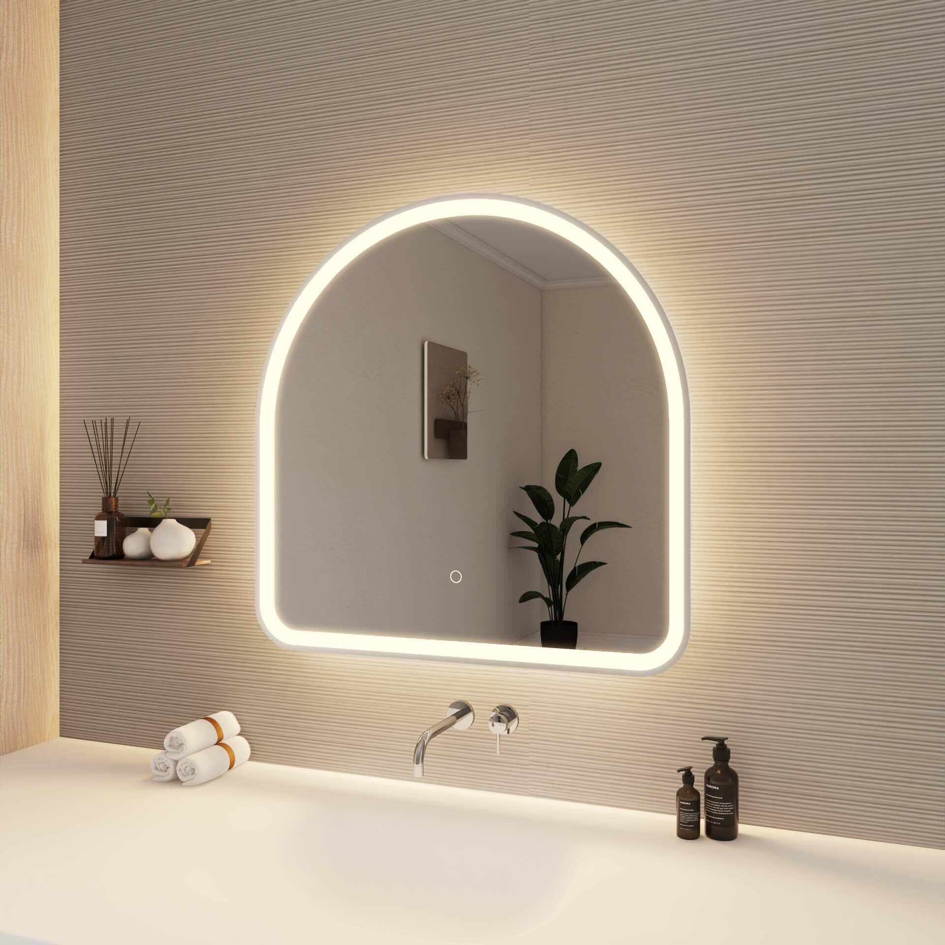 Harmoni 30 Inch Arched LED Lighted Mirror by Elegant Decor