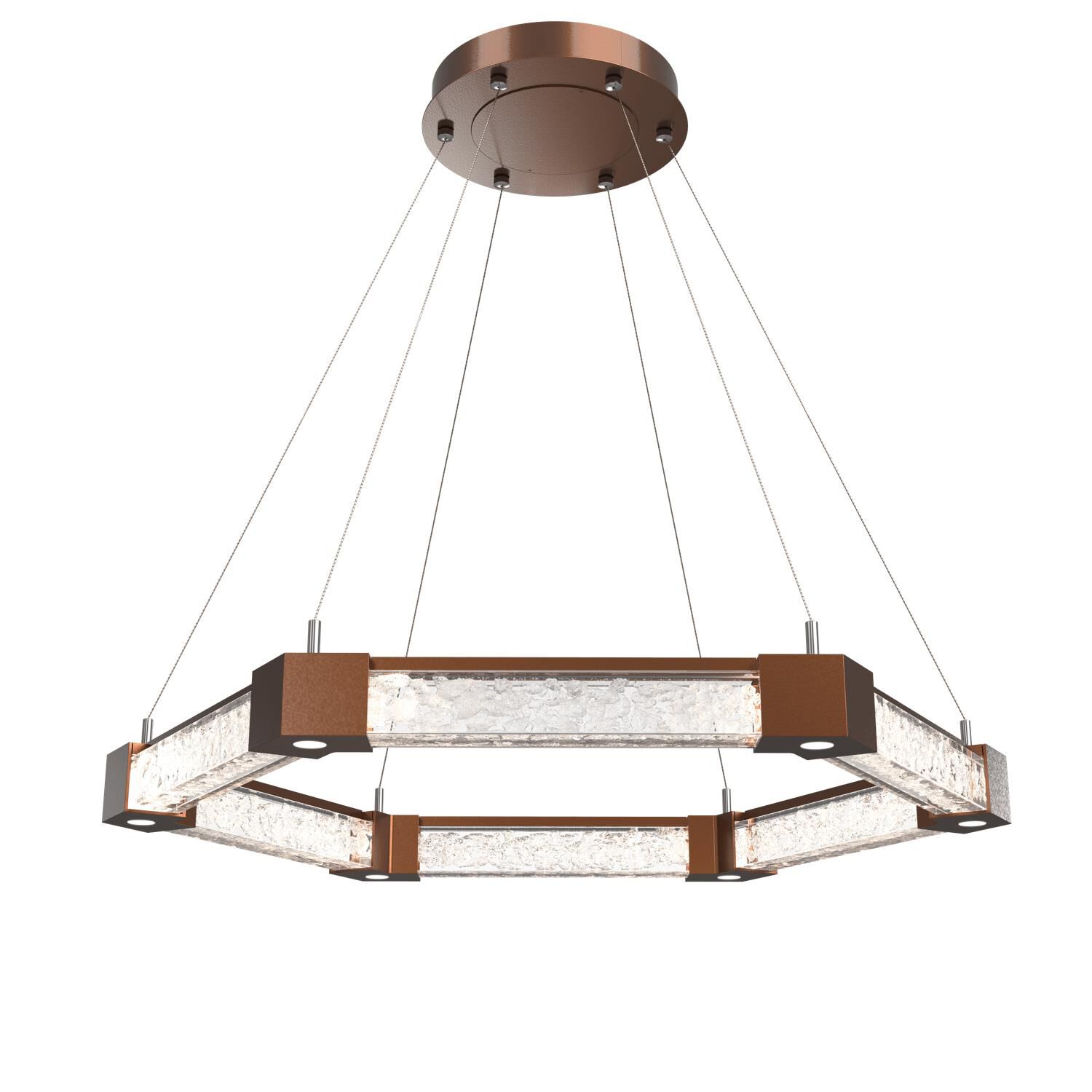 Shown in Burnished Bronze finish and Geo Inner And Clear Outer glass