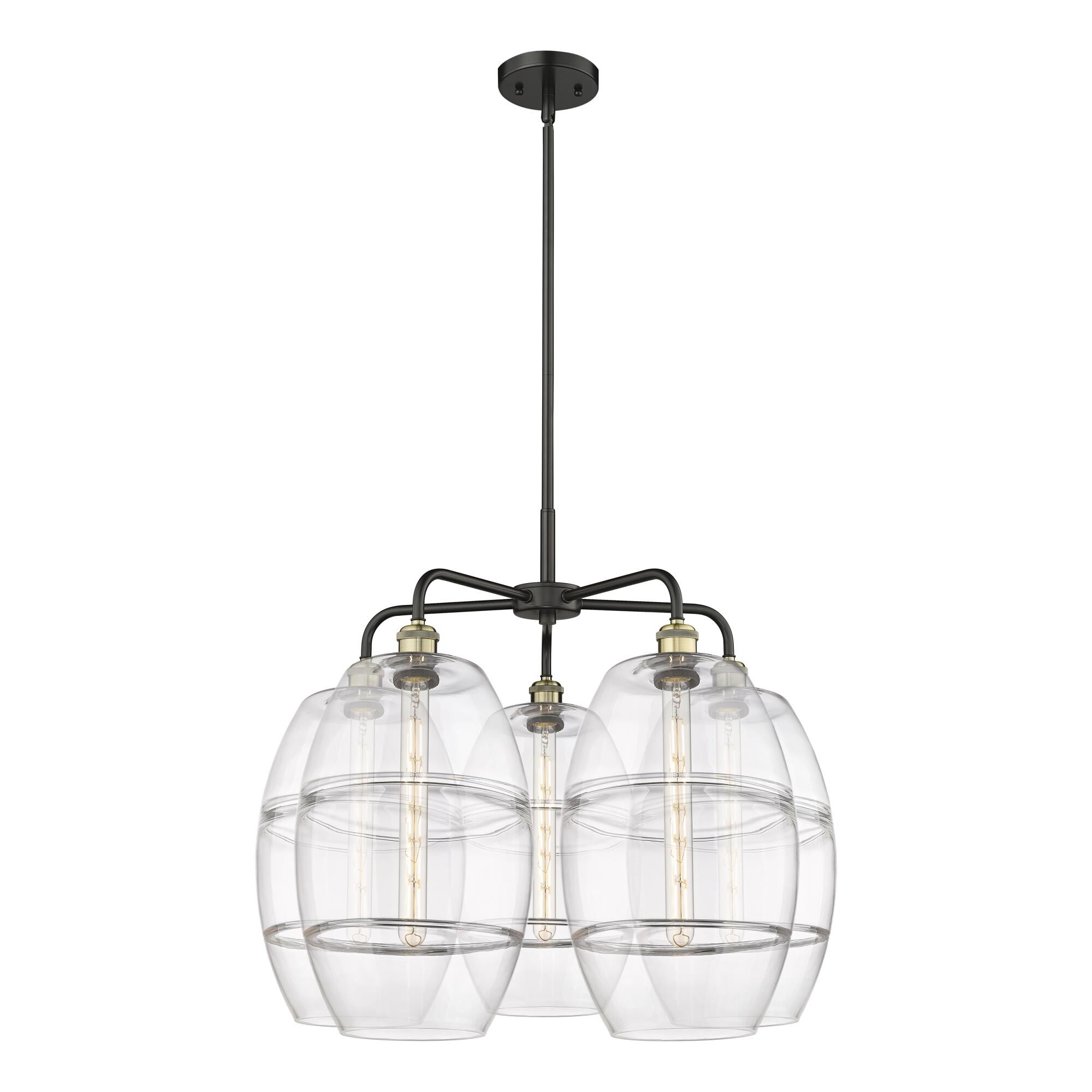 Shown in Black Antique Brass finish and Clear glass