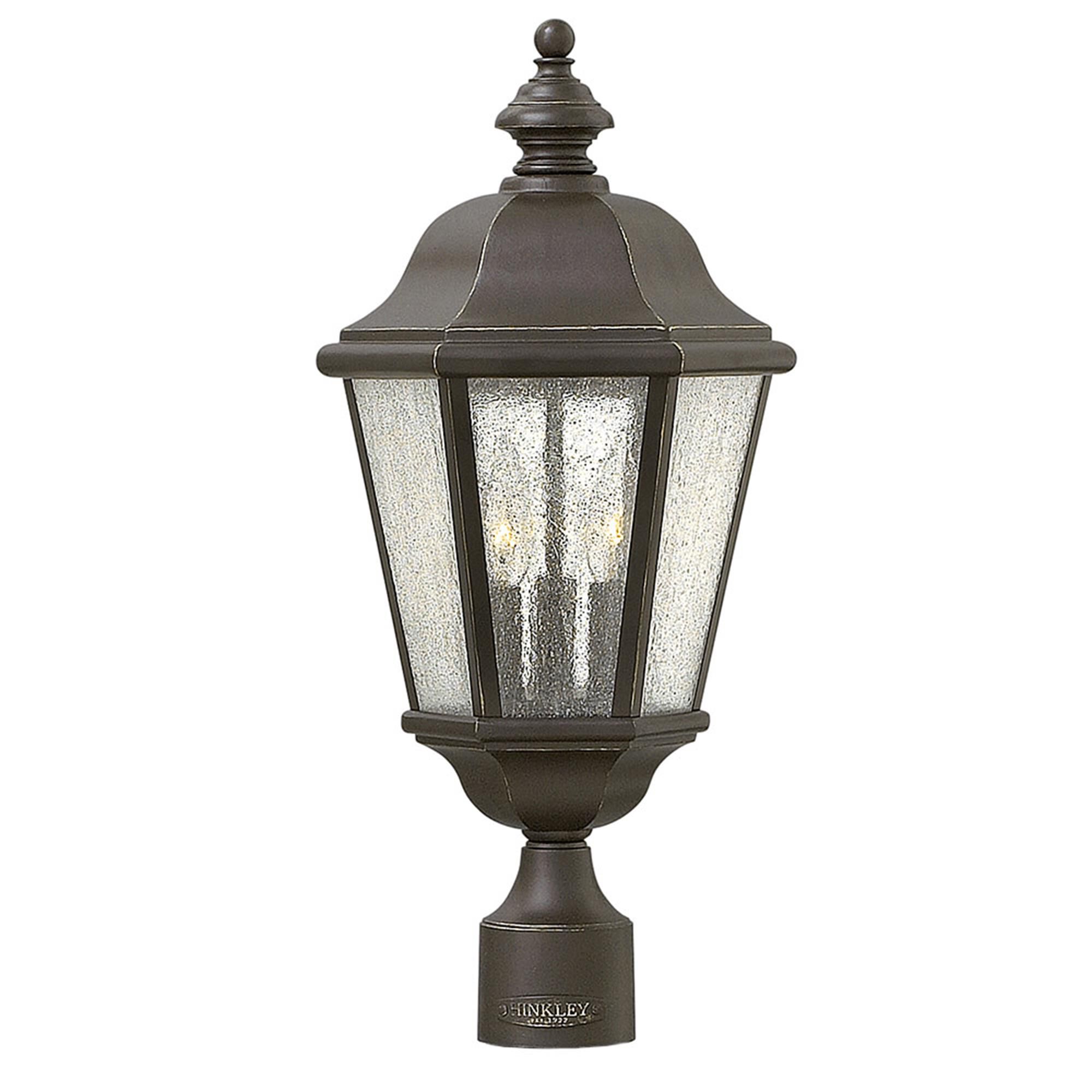 Shown in Oil Rubbed Bronze finish and Clear Seedy glass