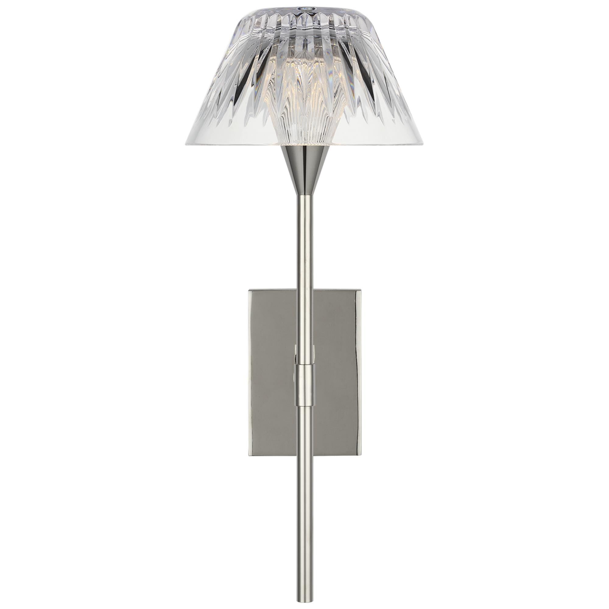 Shown in Polished Nickel finish and Clear crystal