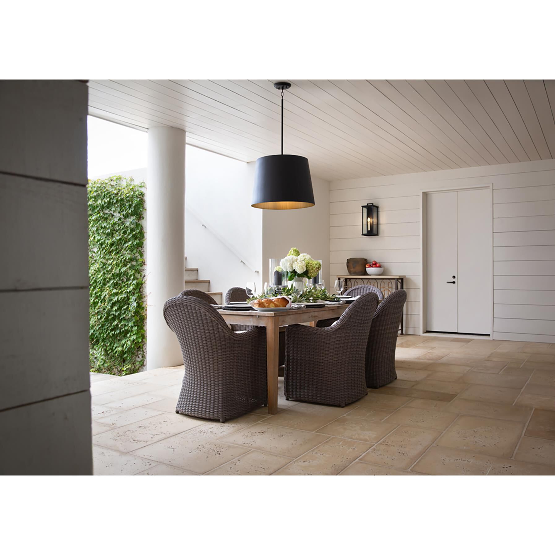 Shown in Black finish and Clear Beveled glass