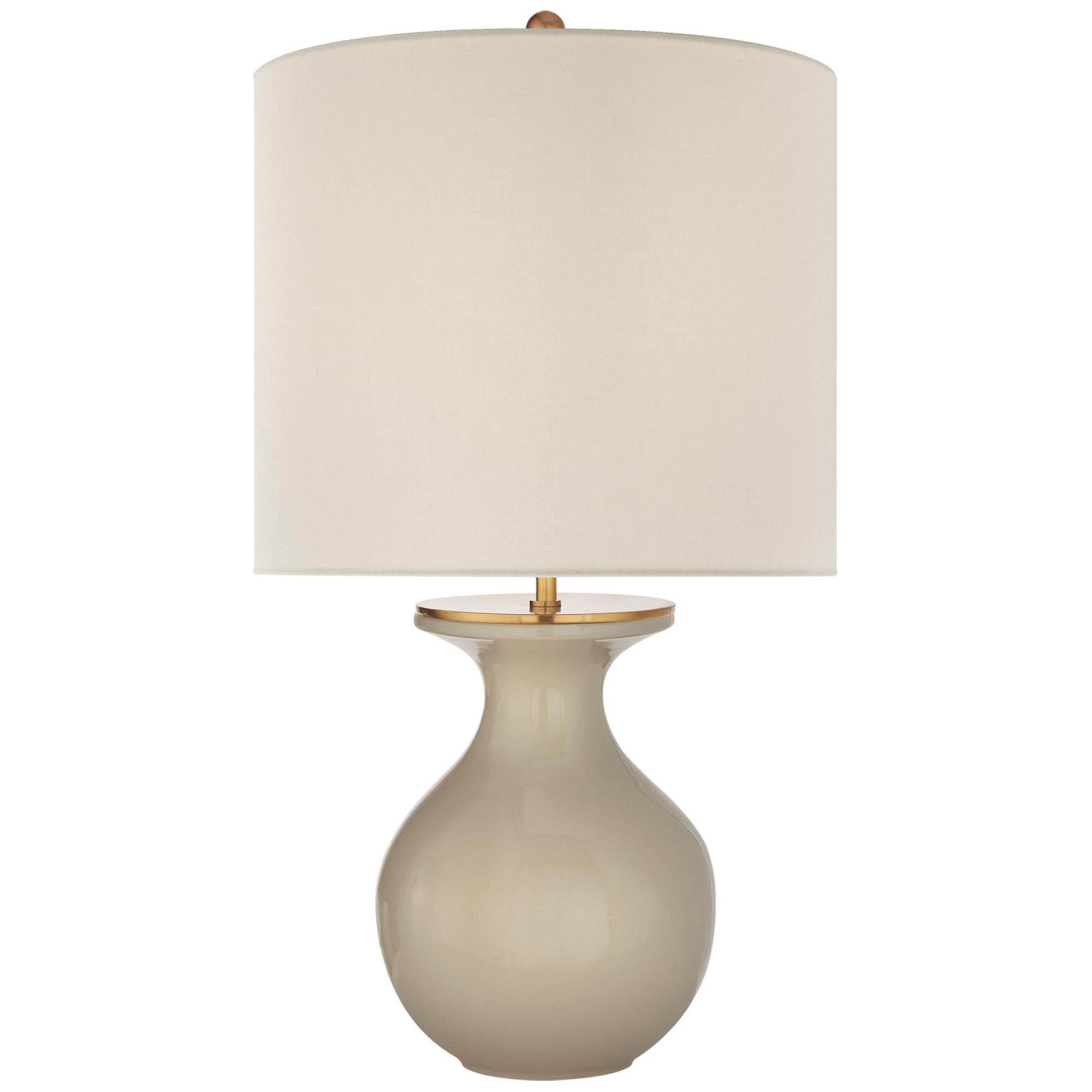 Shown in Dove Grey finish and Linen shade