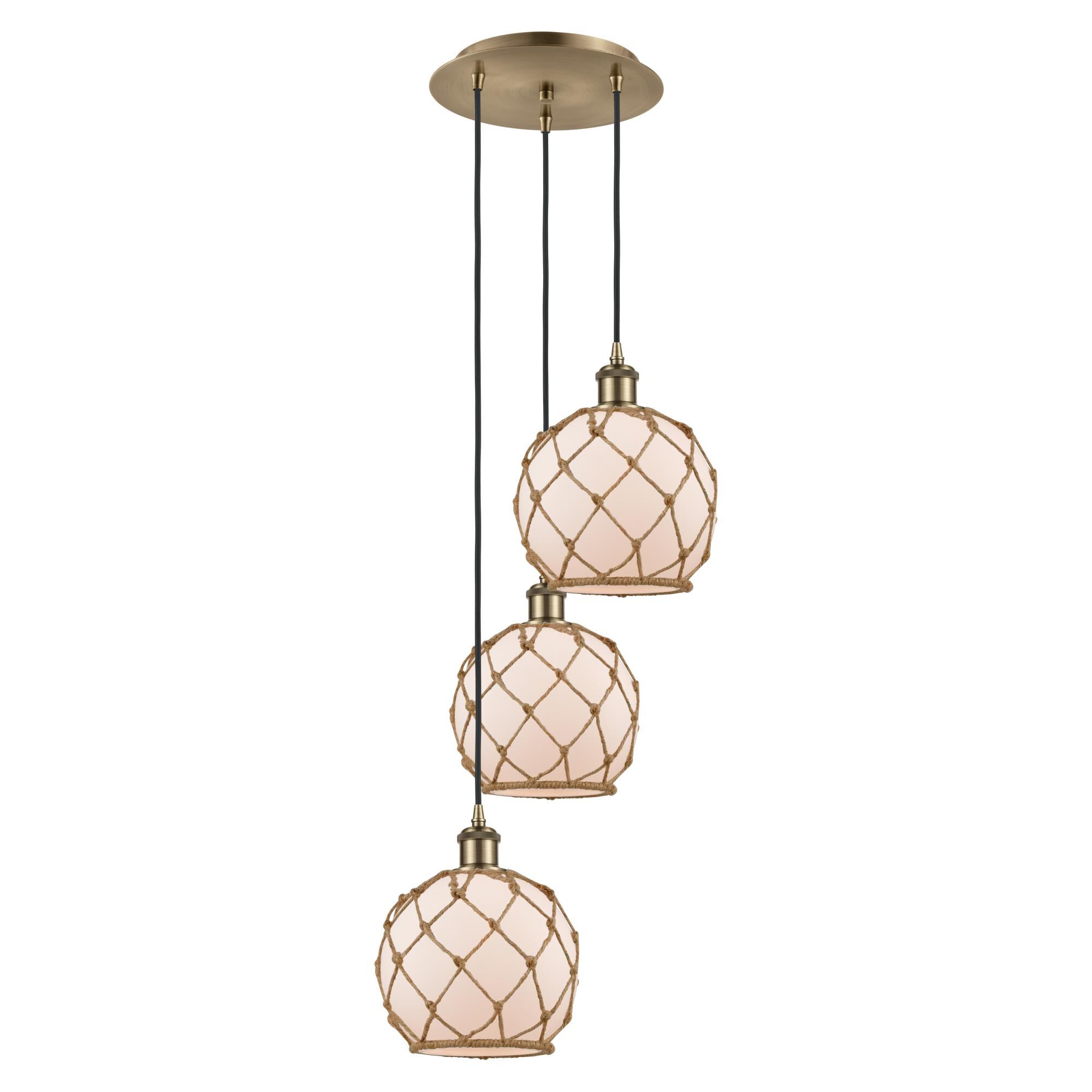 Bruno Marashlian Farmhouse Rope 15 Inch Multi Light Pendant by Innovations Lighting