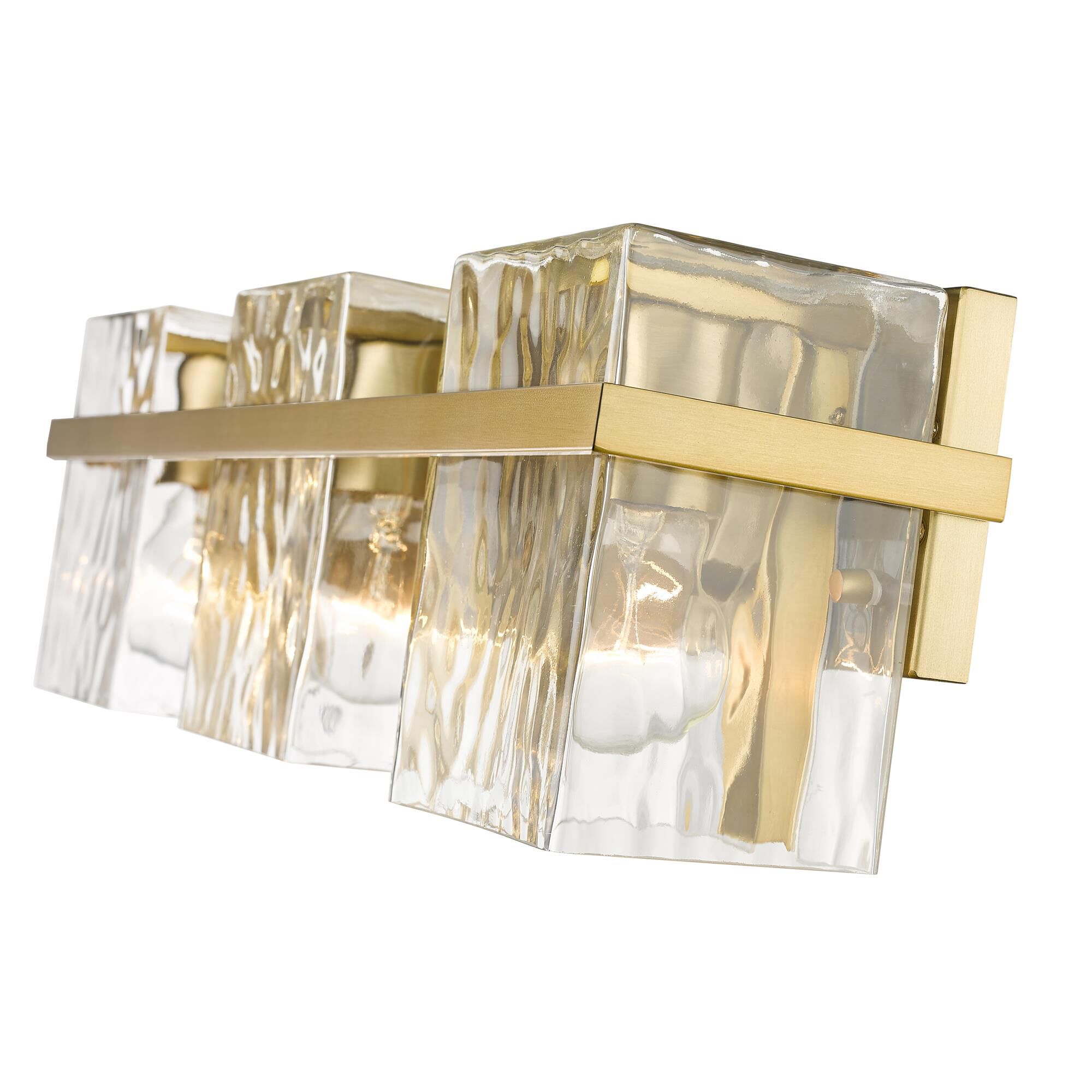 Shown in Modern Gold finish and Glass shade
