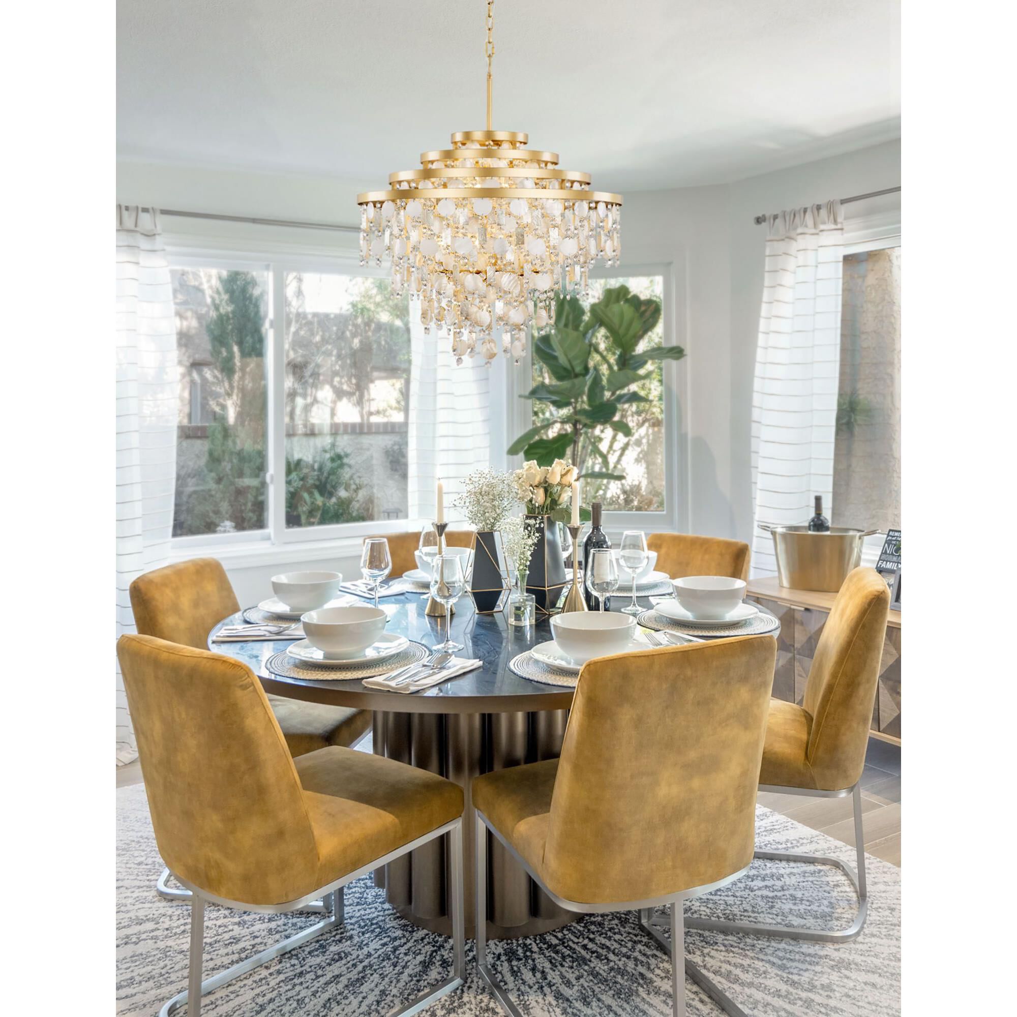 Kalani 28 Inch 10 Light Chandelier by Varaluz