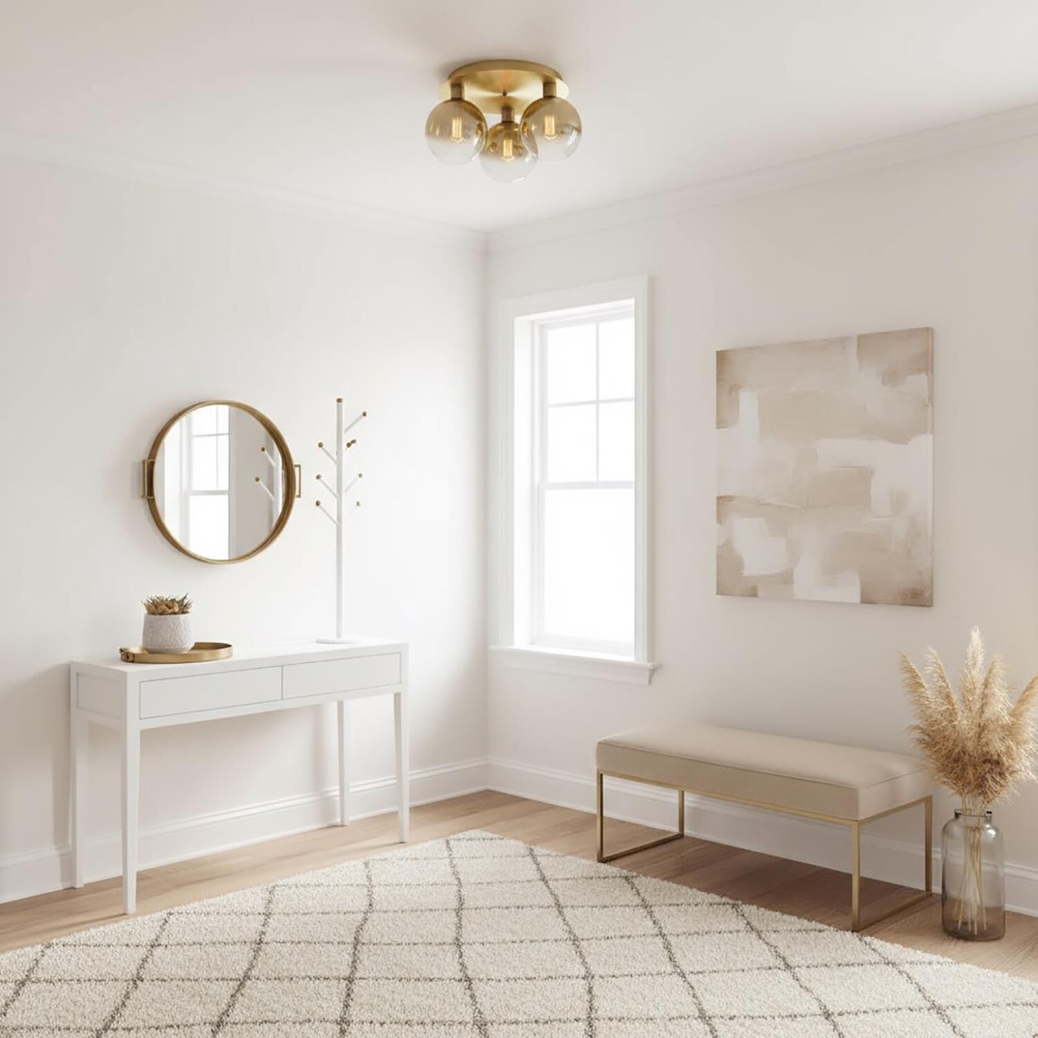 Steven Sabados (S&C) Morning Mist 19 Inch 3 Light Semi Flush Mount by Artcraft