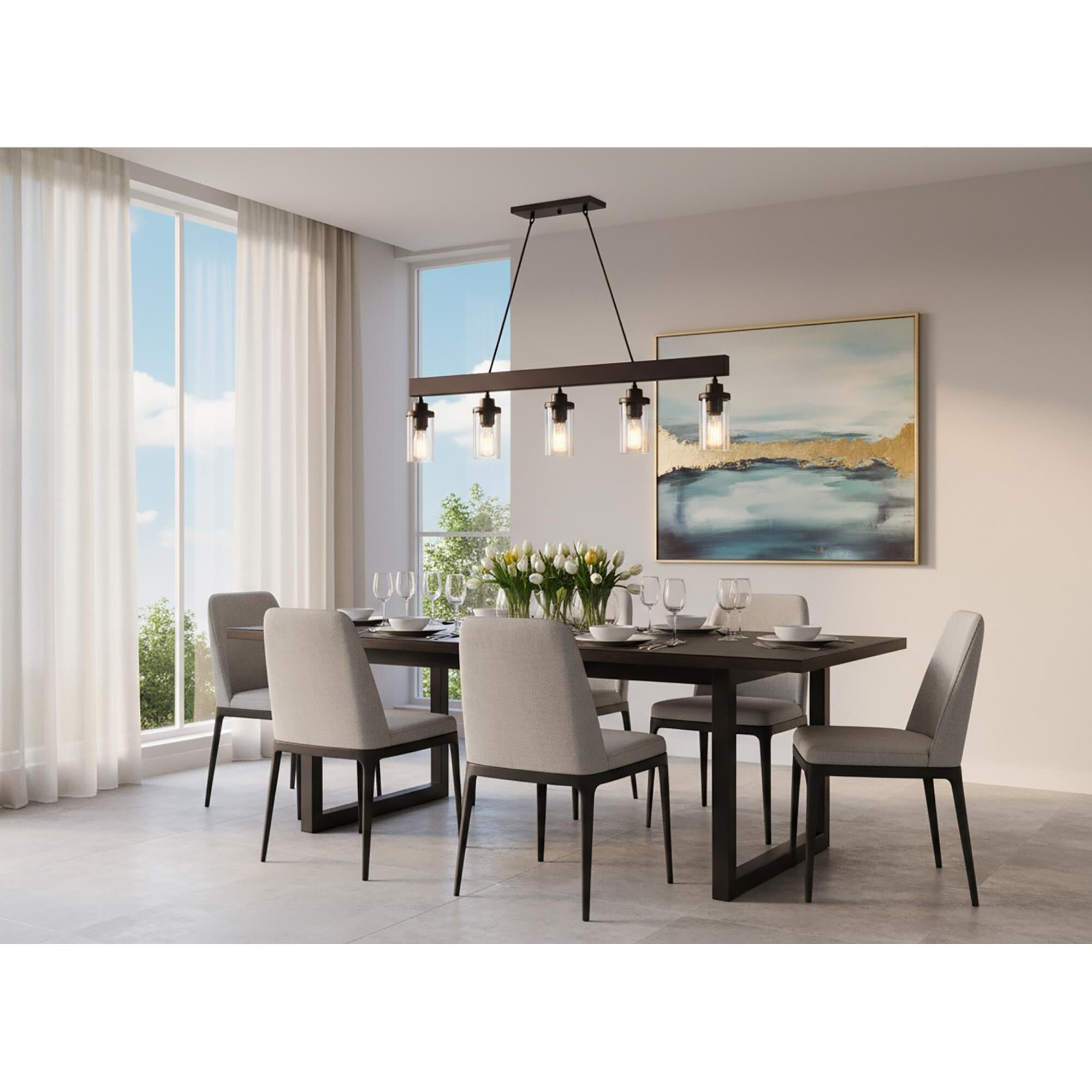 Menlo Park 42 Inch 5 Light Linear Suspension Light by Artcraft