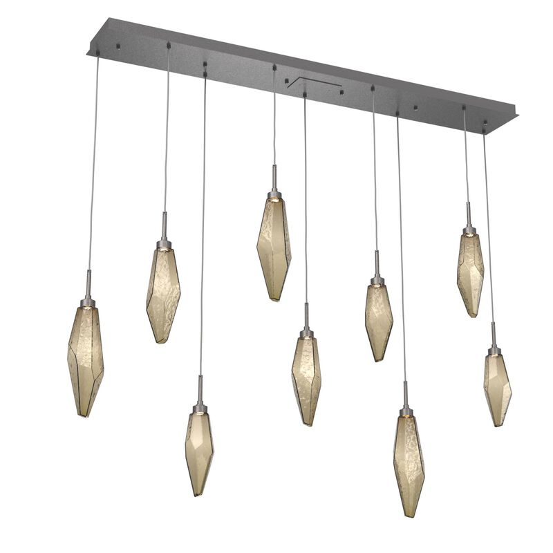 Rock Crystal Linear Suspension Light by Hammerton Studio