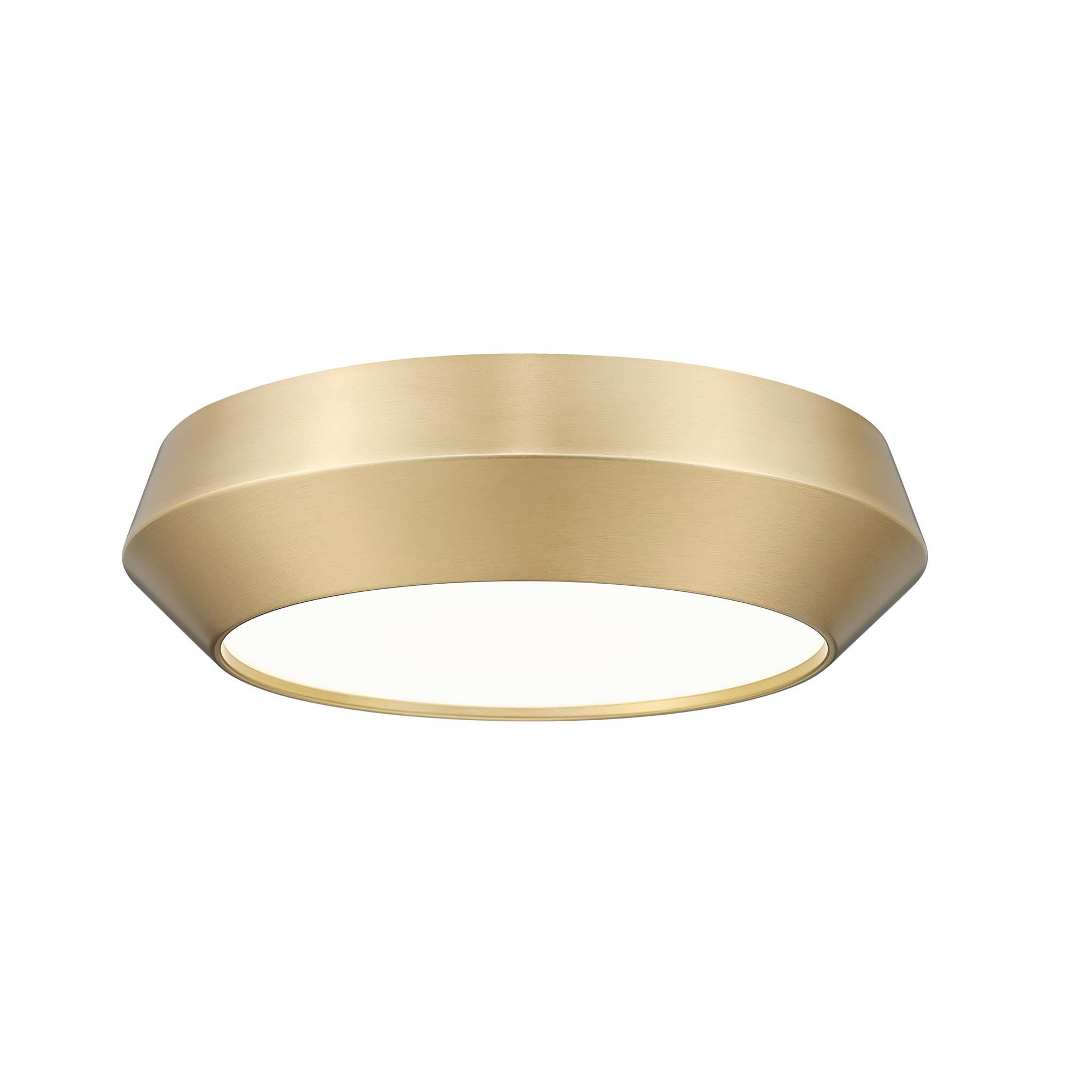Shown in Modern Gold finish and White glass