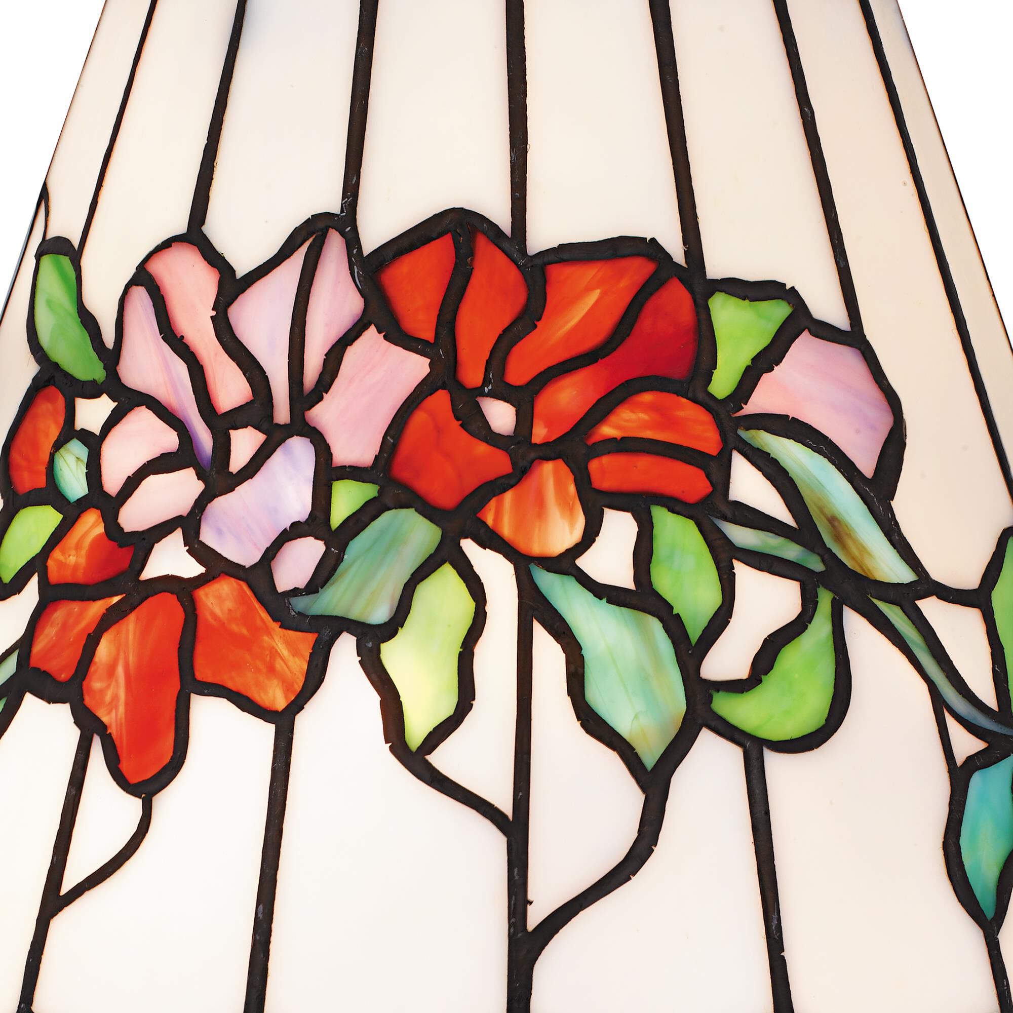 Shown in Matte Black finish and Multicolor Art Glass shade