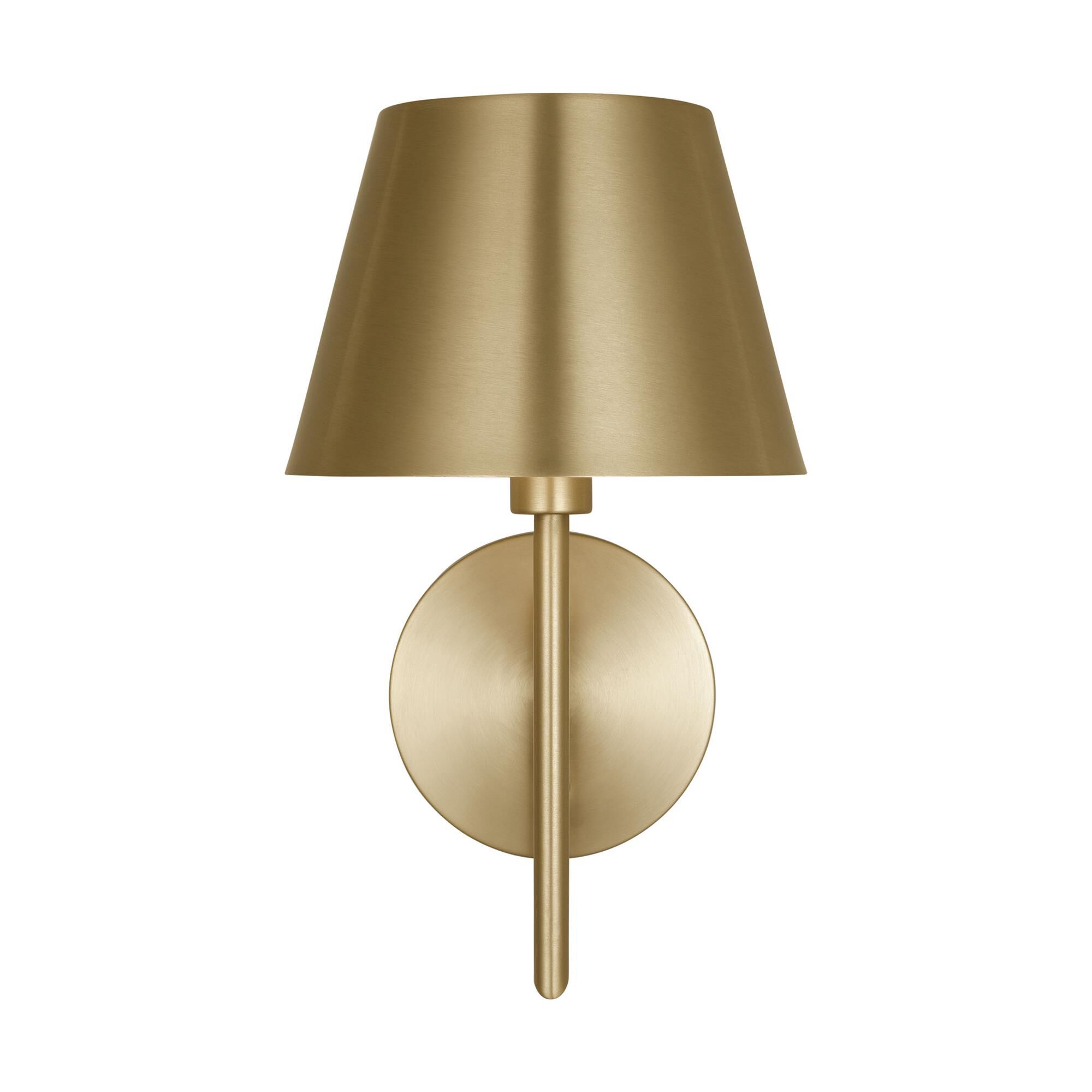 Shown in Satin Brass finish and Satin Brass shade