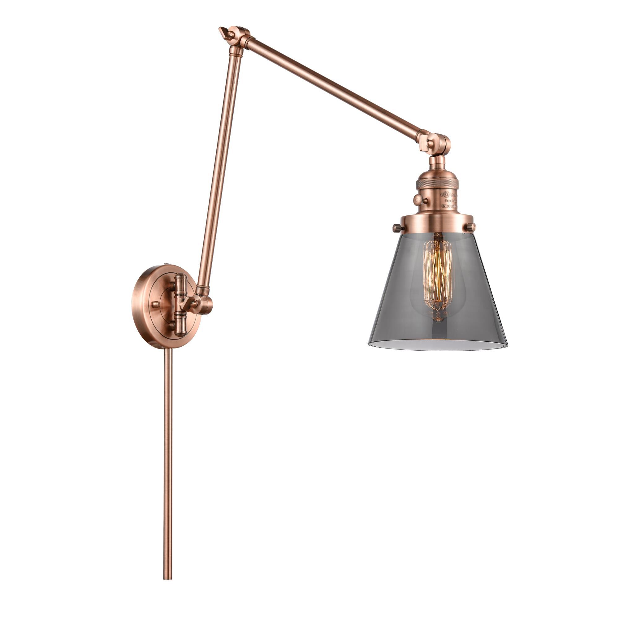 Bruno Marashlian Small Cone LED Wall Swing Lamp by Innovations Lighting