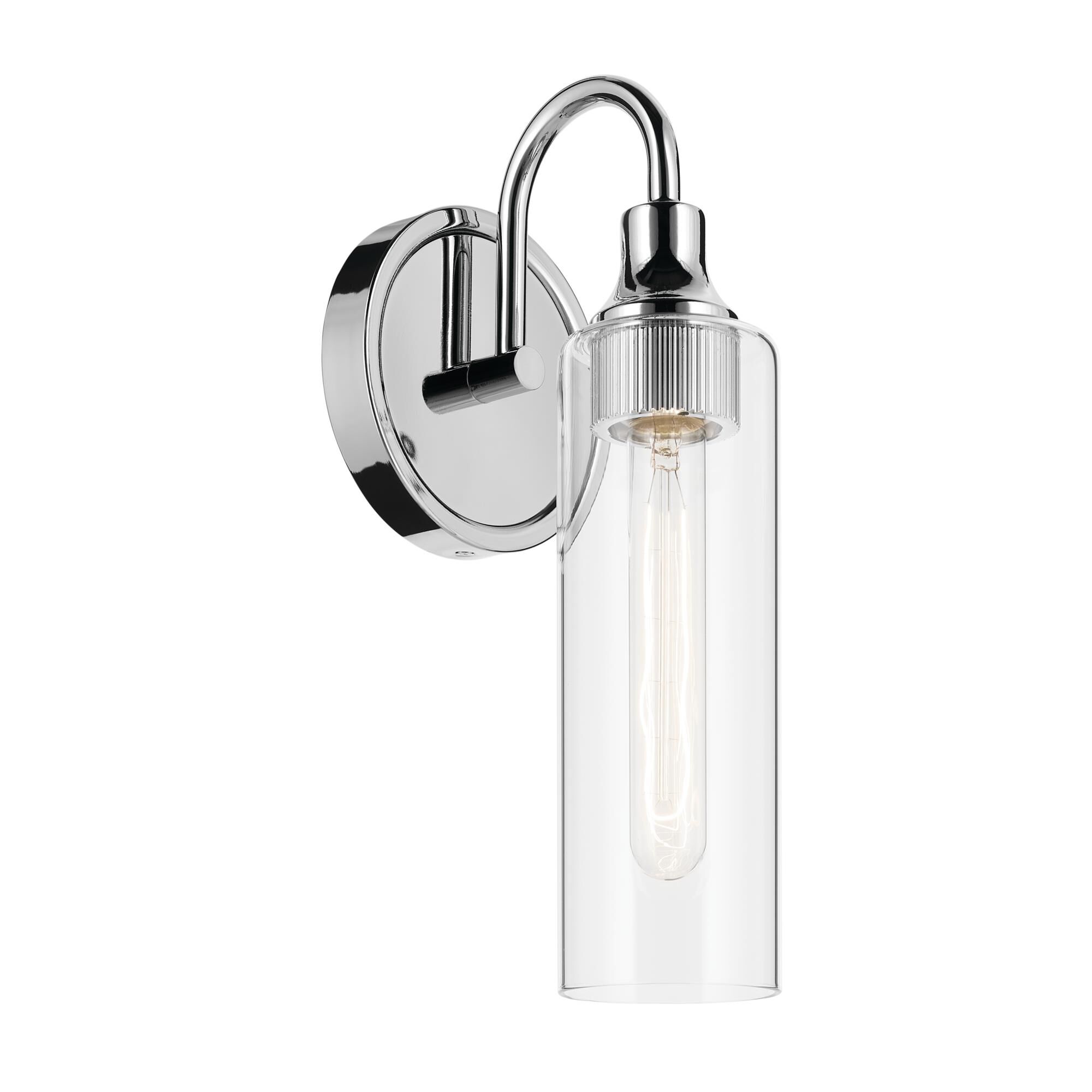 Shown in Chrome finish and Clear glass