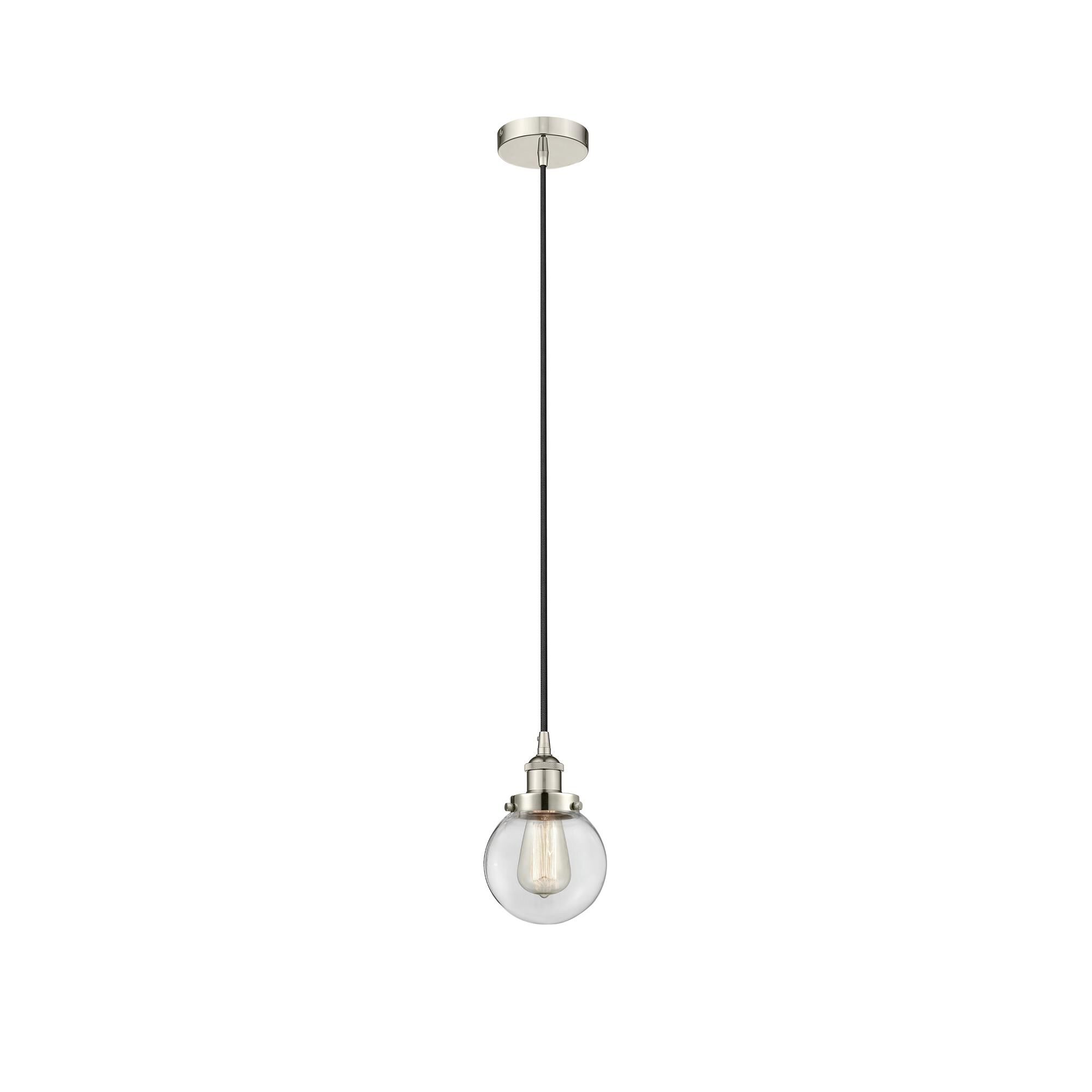 Shown in Polished Nickel finish and Clear glass