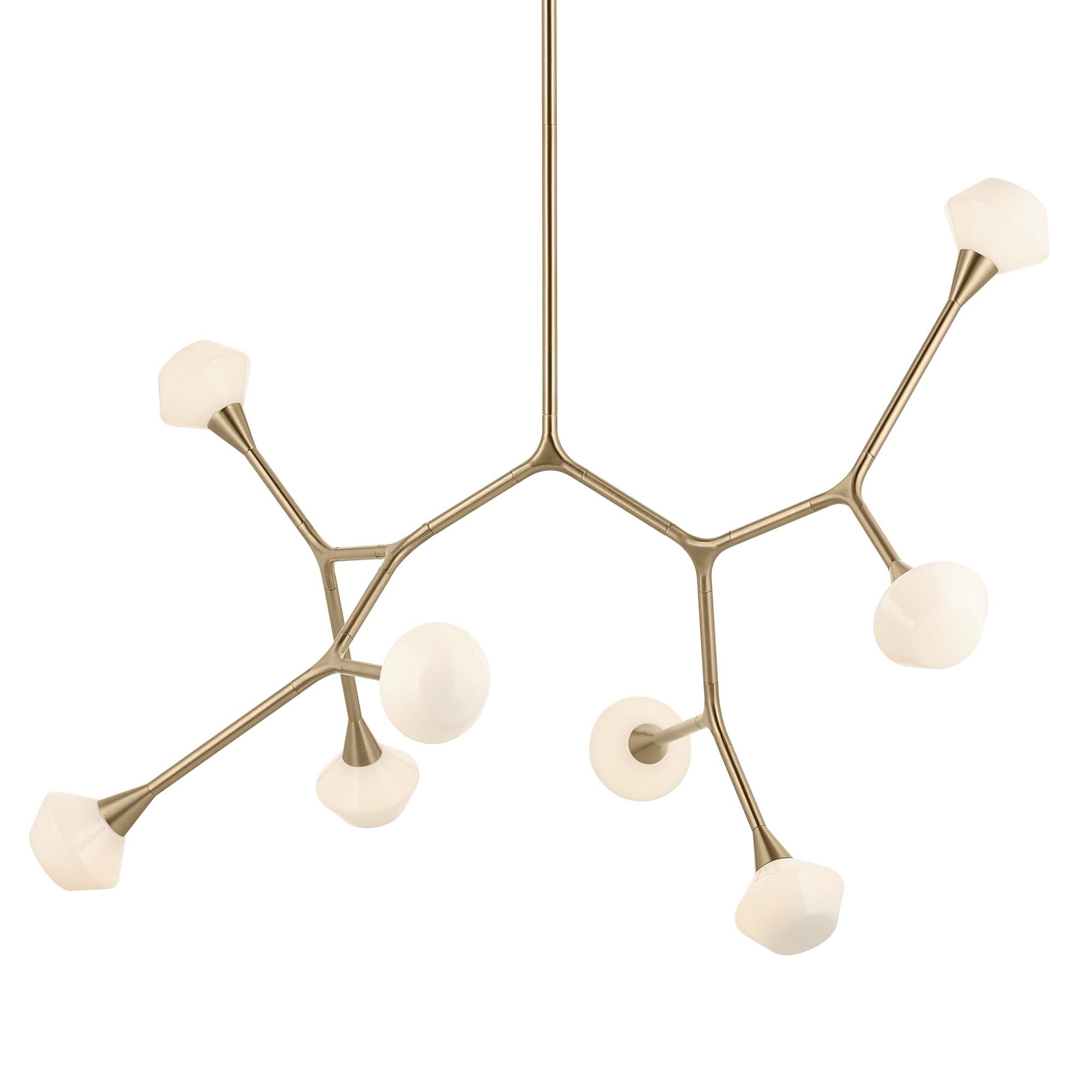 Shown in Champagne Bronze finish and Opal glass