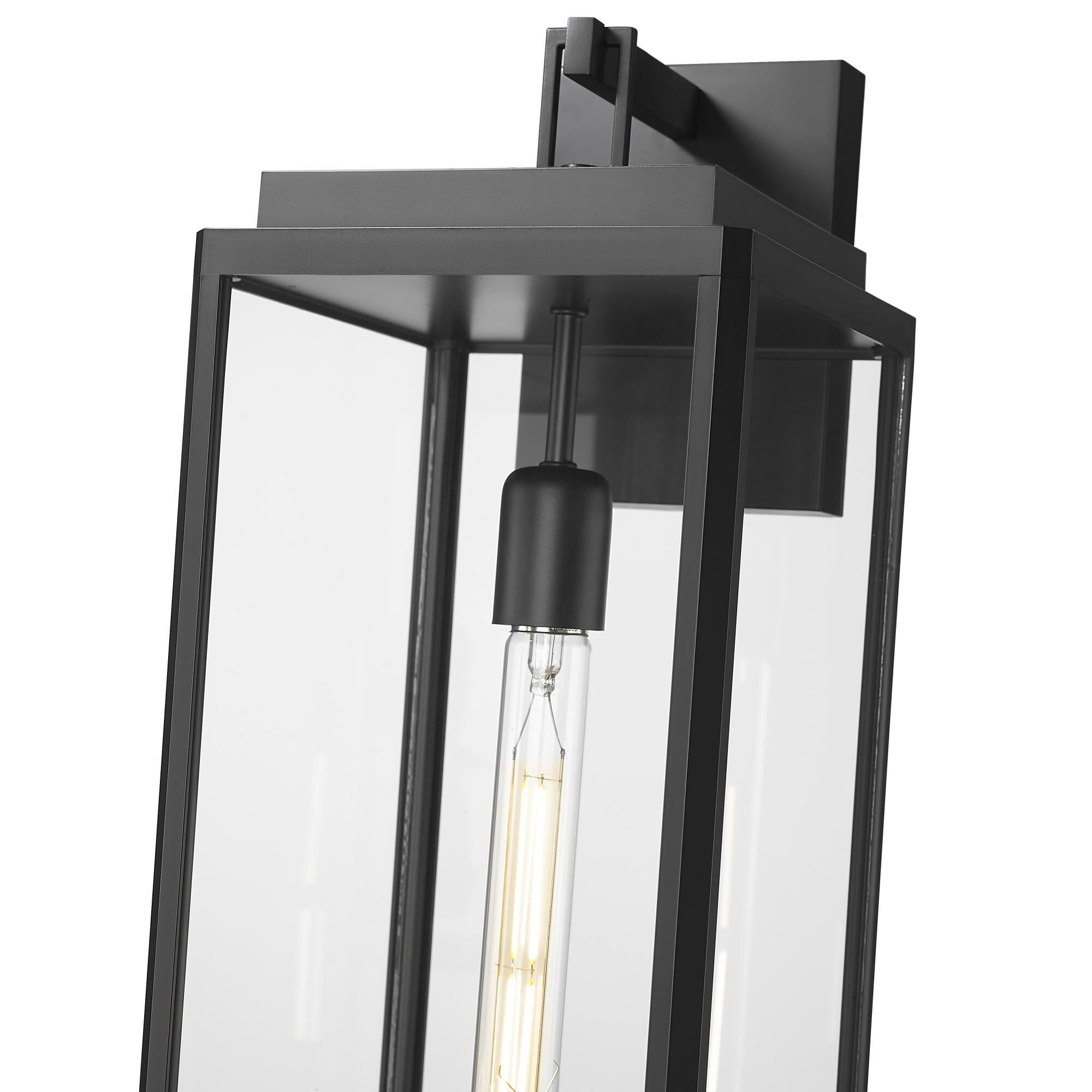 Shown in Powder Coated Black finish and Clear glass