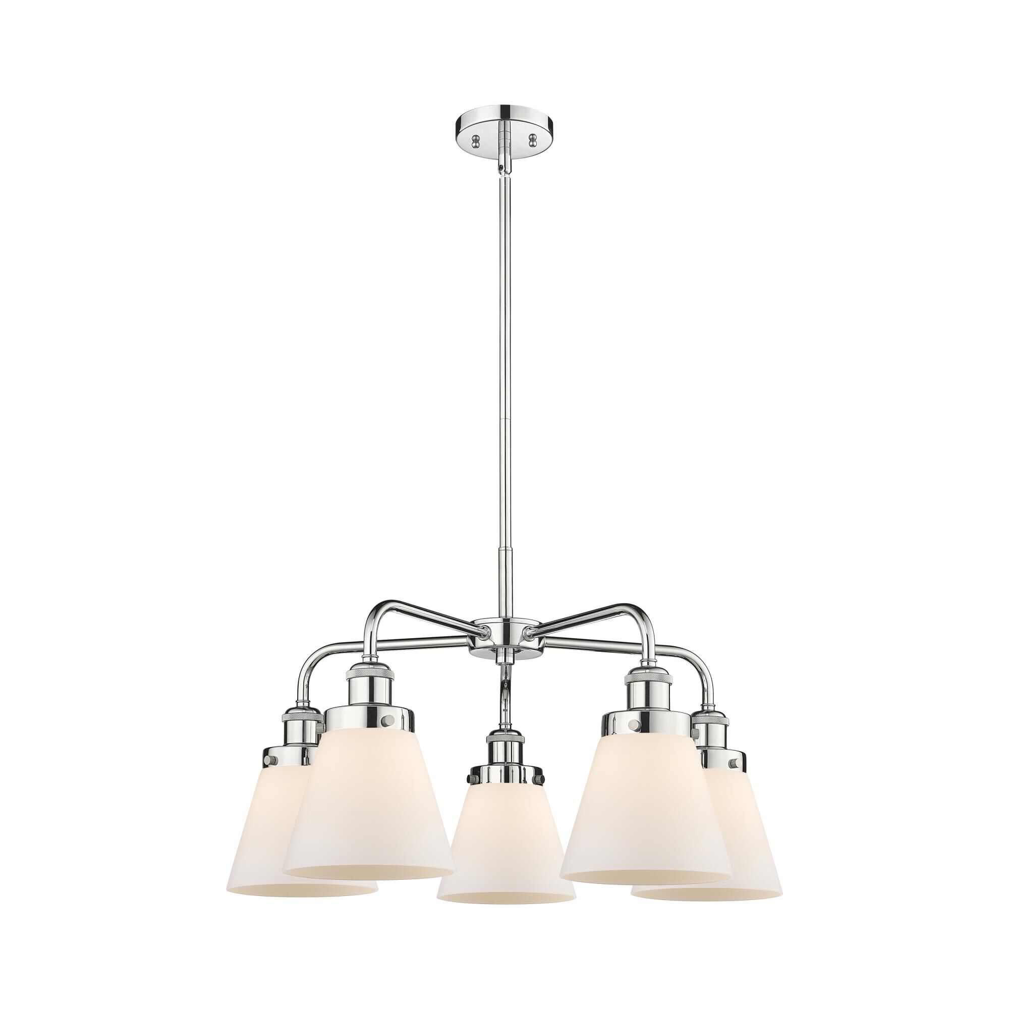 Shown in Polished Chrome finish and Matte White glass