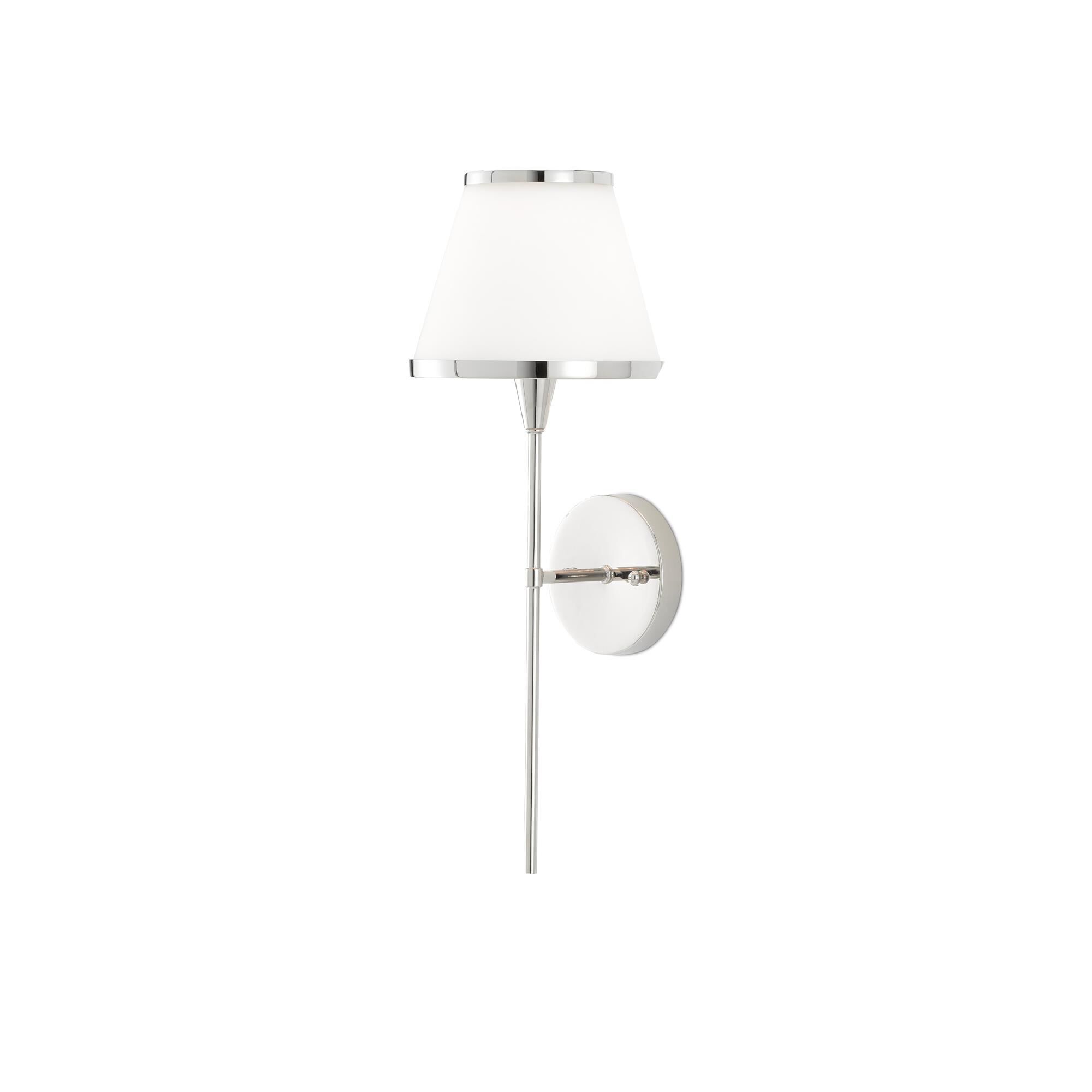 Shown in Polished Nickel finish and Opaque glass