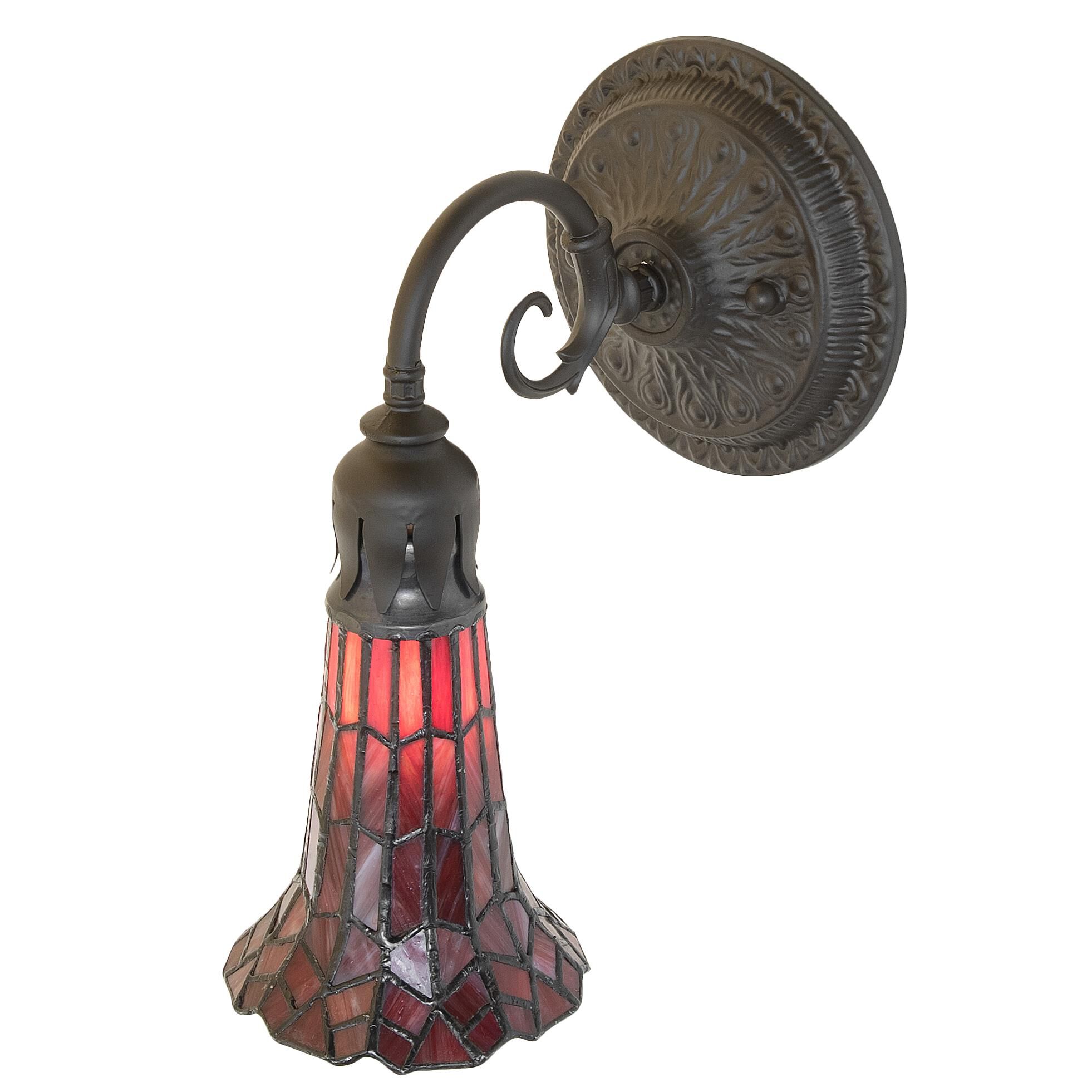 Meyda Lighting Stained Glass Pond Lily 10 Inch Tall Outdoor Wall Light