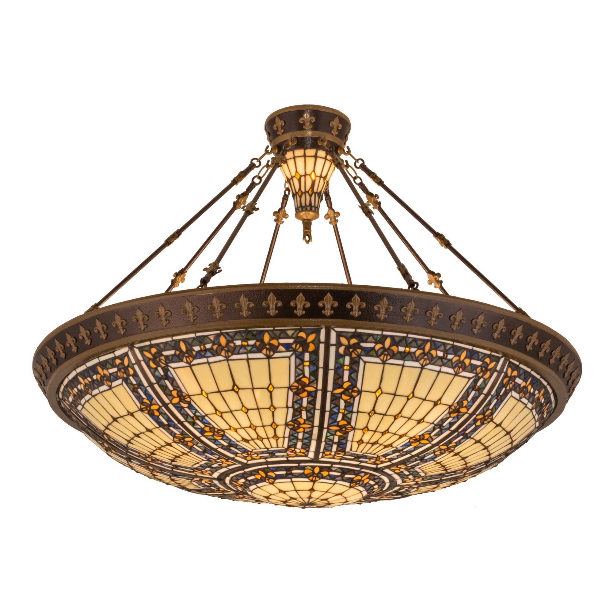 Fleur-De-Lis 45 Inch 8 Light Semi Flush Mount by Meyda Lighting