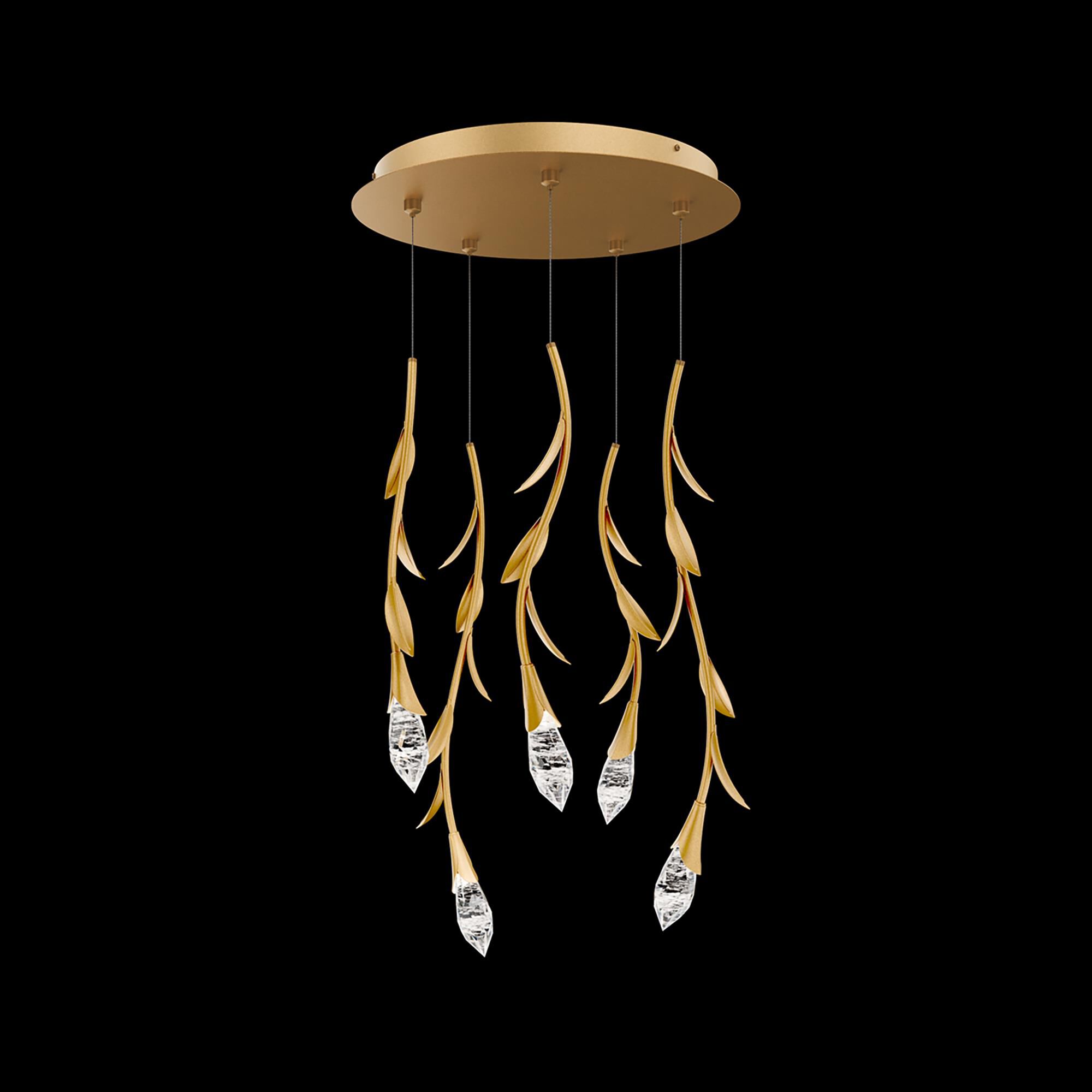 Shown in French Gold finish and Optic Haze crystal