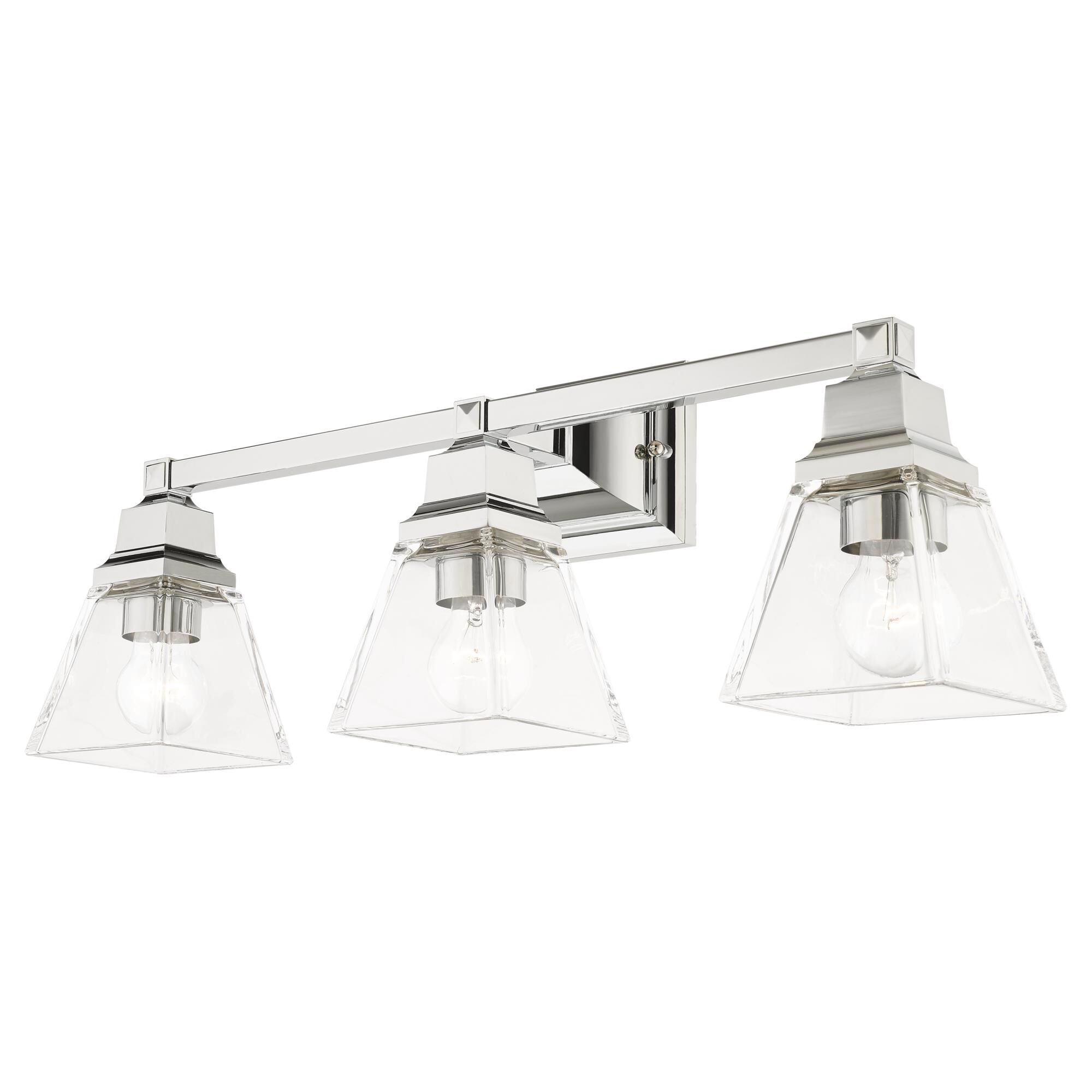 Shown in Polished Chrome finish and Clear glass and Clear Glass shade