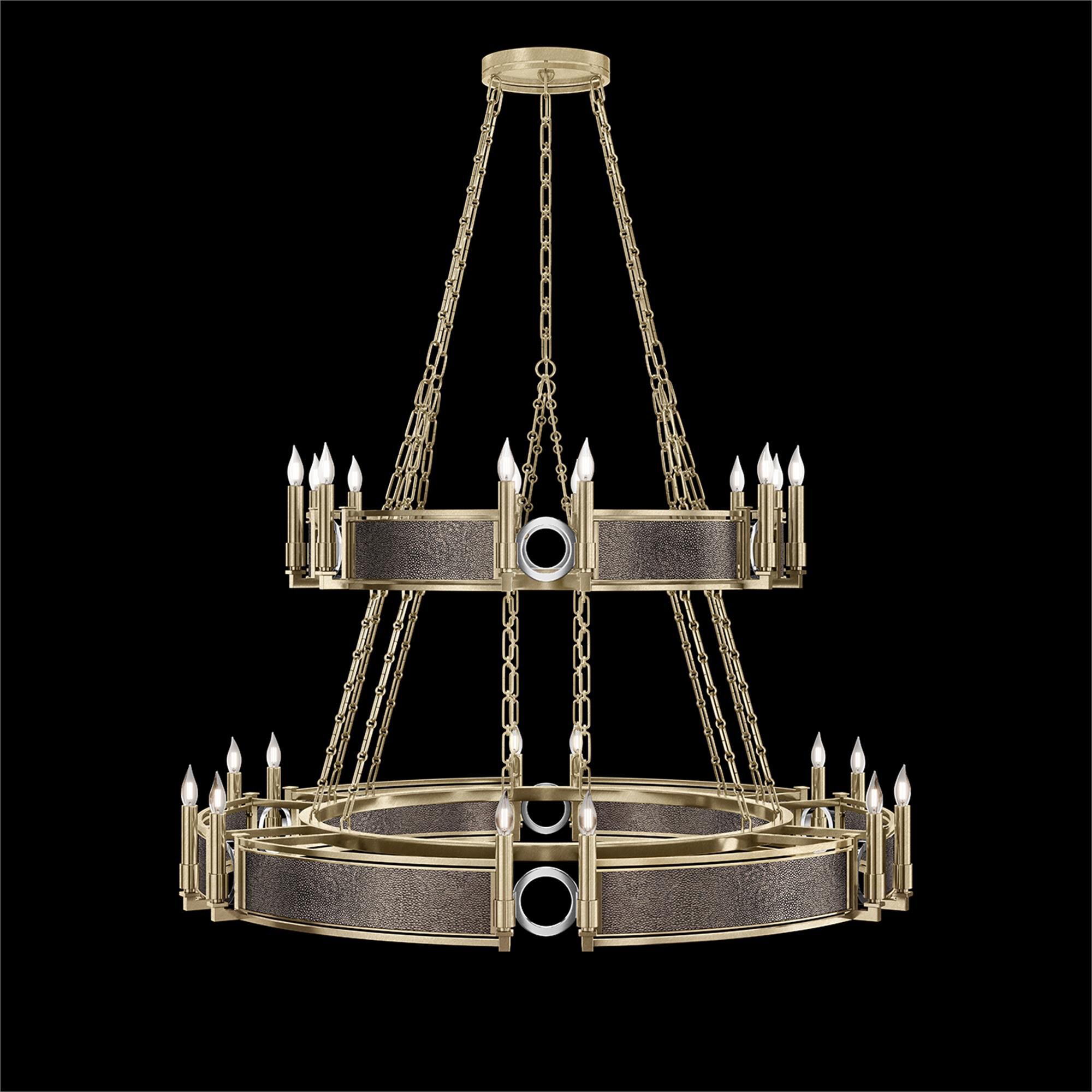 Shown in Soft Gold Leaf and Nickel  finish and Pebble accent
