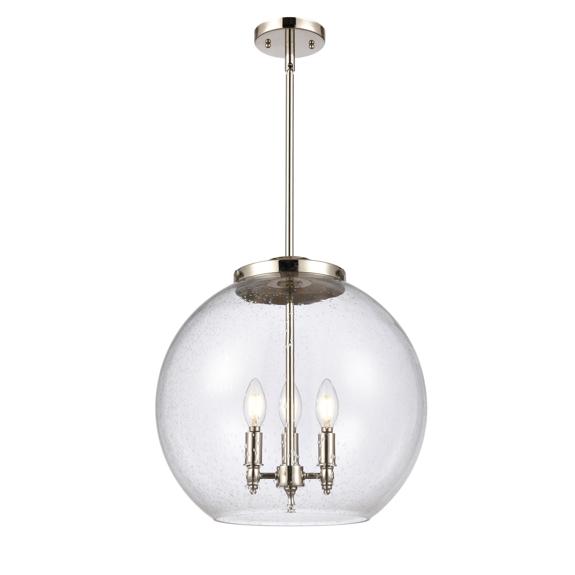Shown in Polished Nickel finish and Seedy Large Athens glass