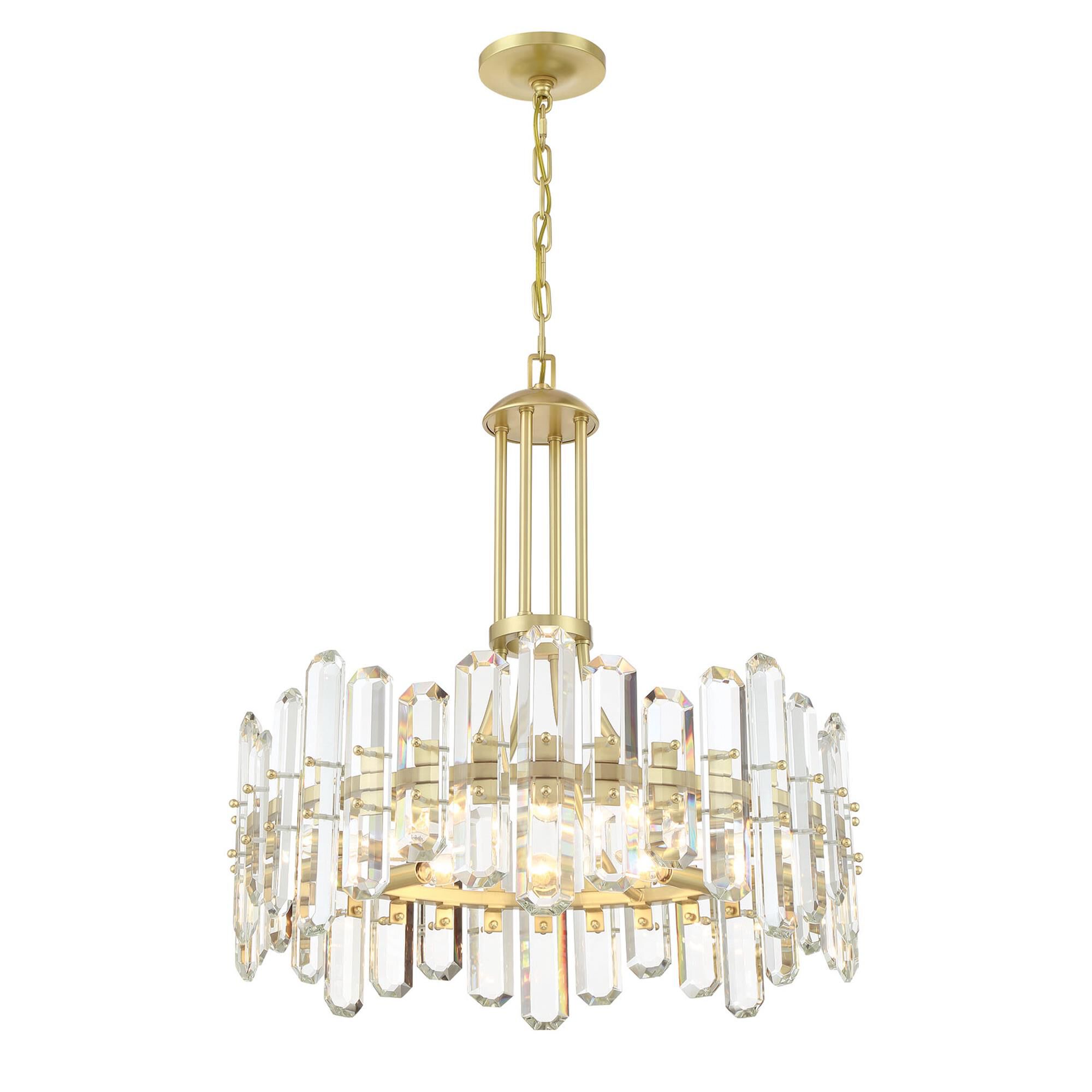 Shown in Aged Brass finish and Faceted Elements crystal