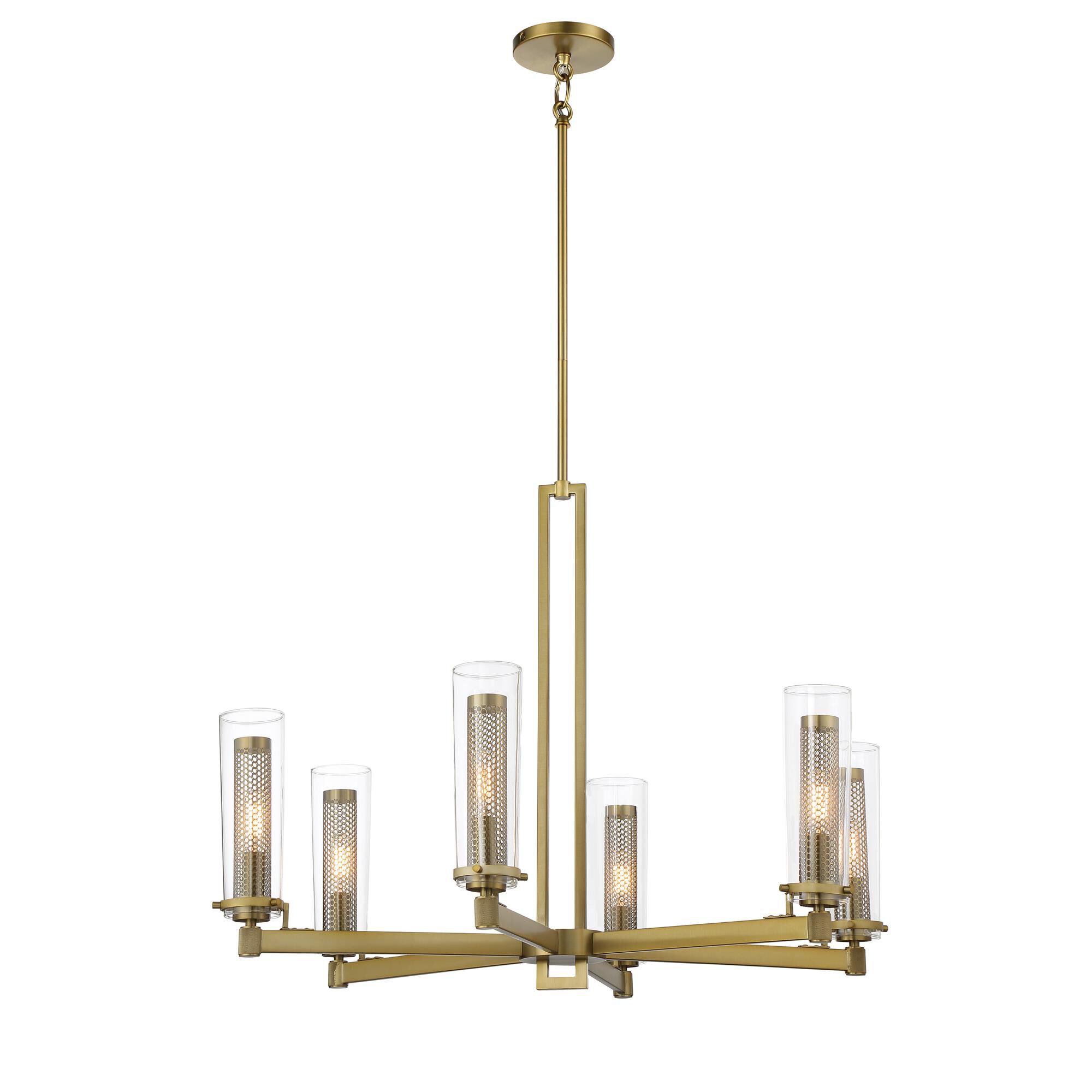 Shown in Soft Brass finish and Clear glass and Glass shade