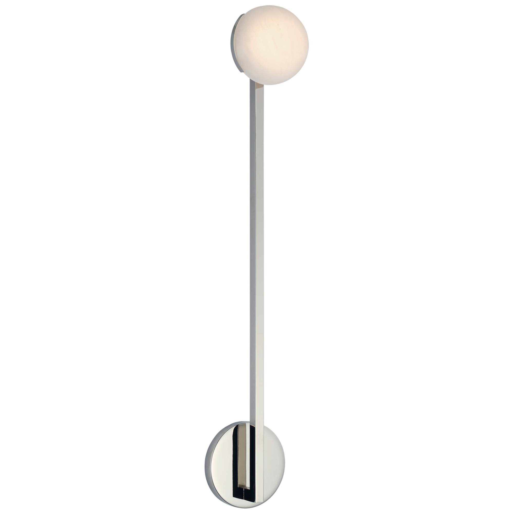 Shown in Polished Nickel finish and Alabaster shade