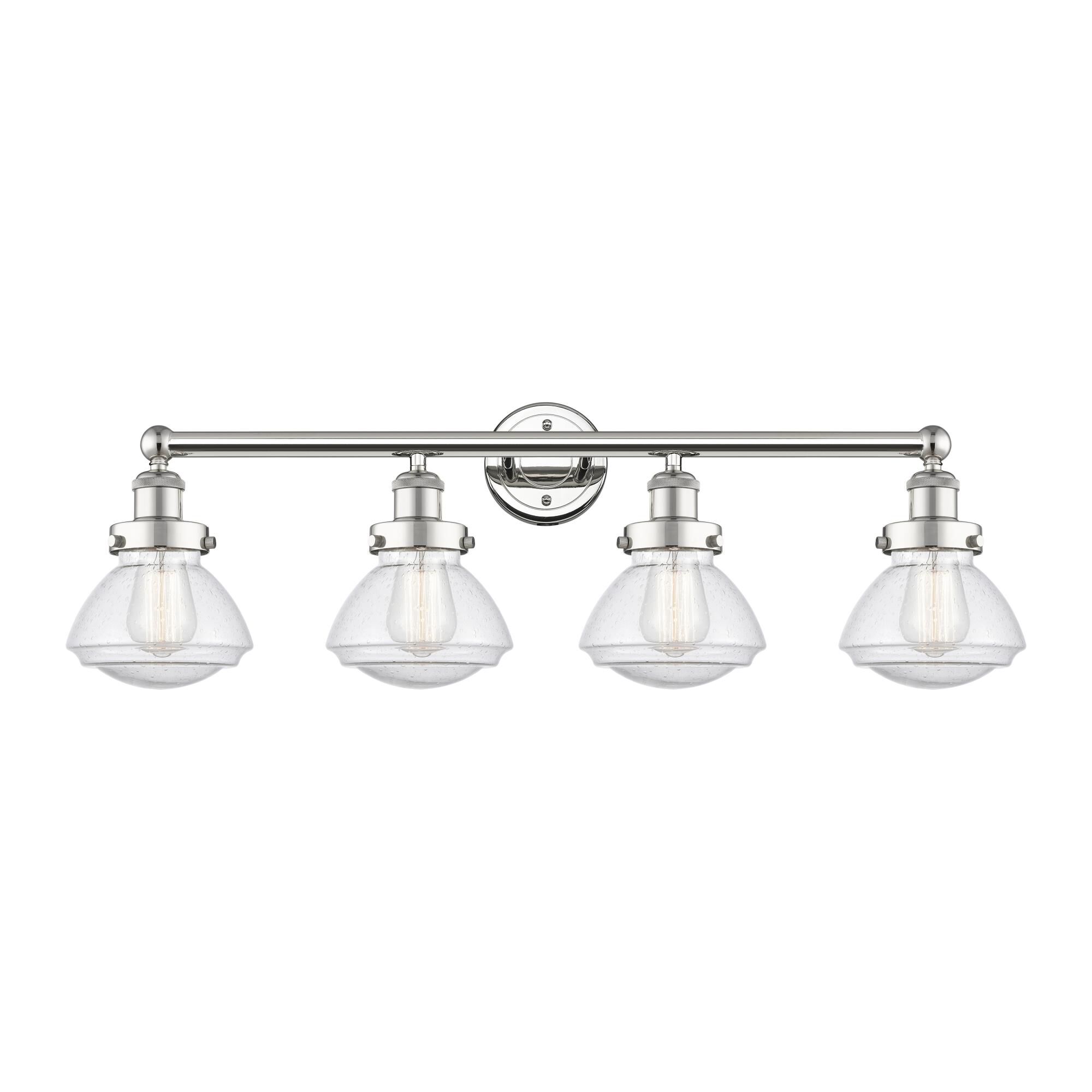 Shown in Polished Nickel finish and Seedy glass