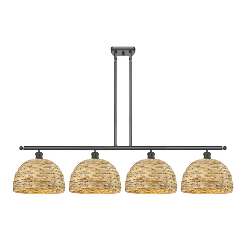Bruno Marashlian Woven Rattan 50 Inch Linear Suspension Light by Innovations Lighting