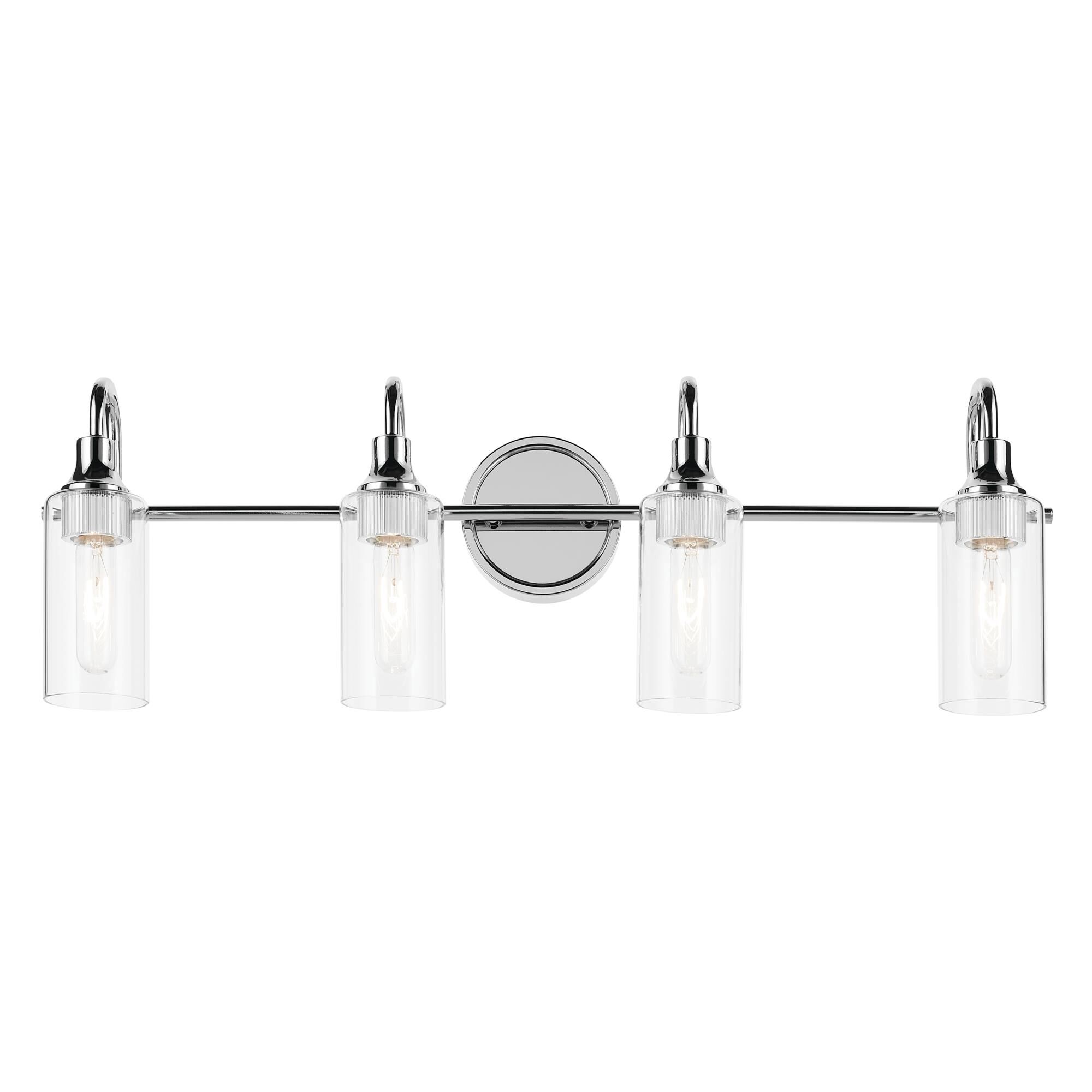 Shown in Chrome finish and Clear glass