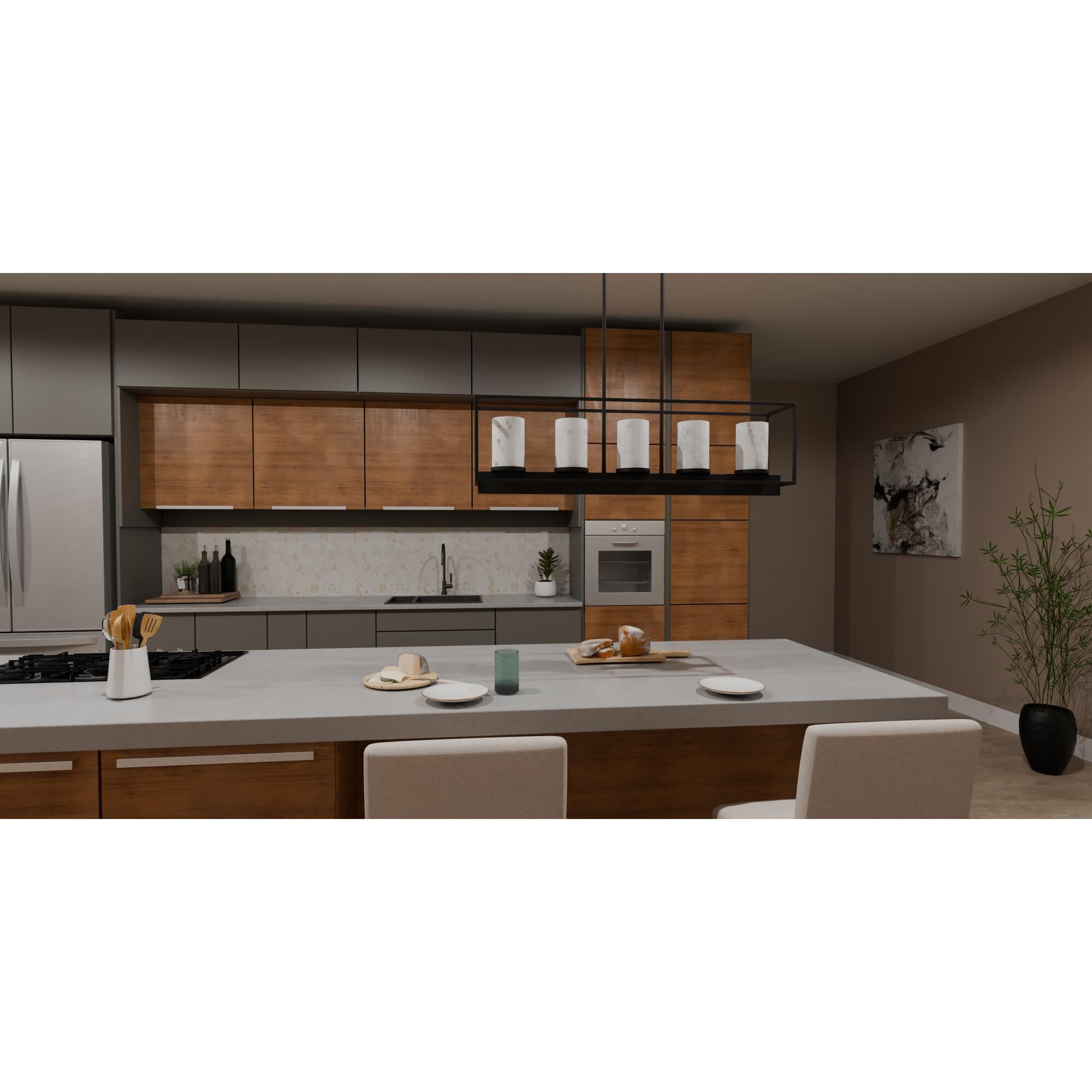 Shown in Matte Black finish and Marble glass